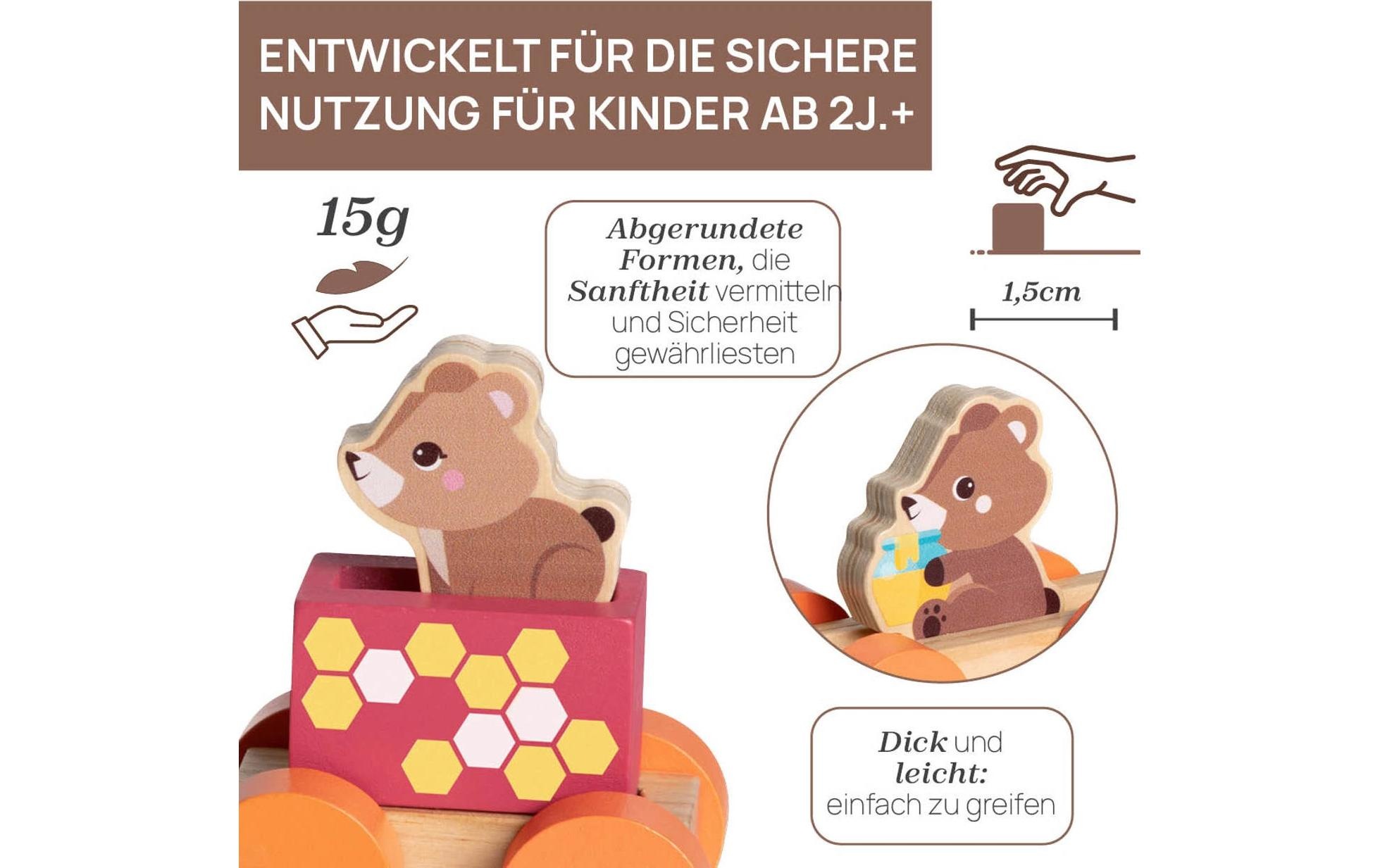 Chicco Spielzeug-Zug »My Wood Friends – Teddys Zug«, Holzart: Kiefer, Schima