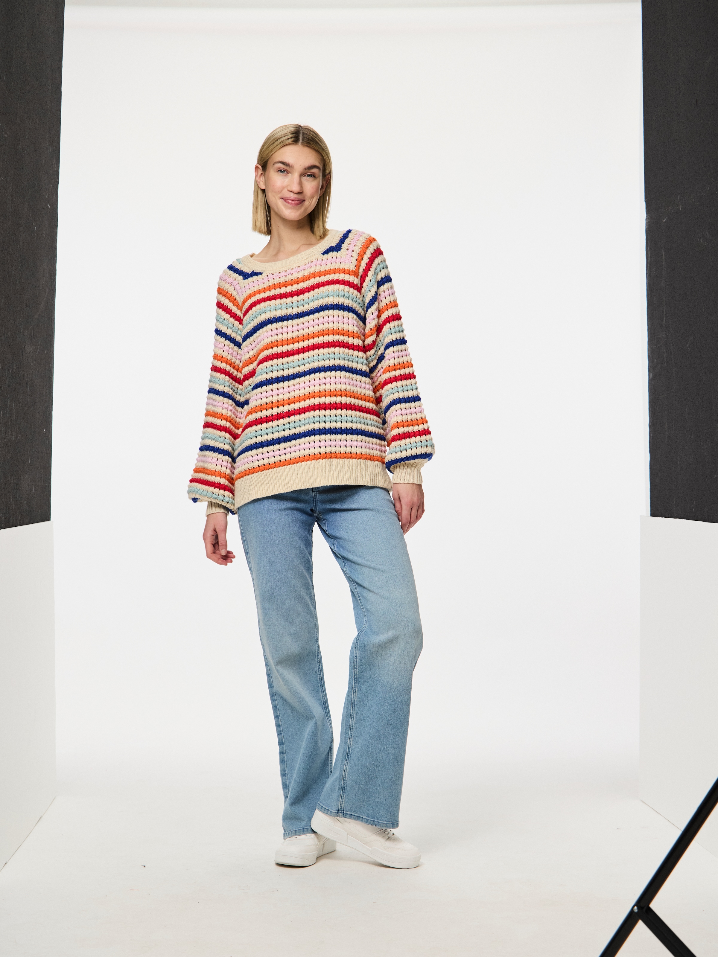 pieces Rundhalspullover »PCDOSLA LS O-NECK KNIT MM«