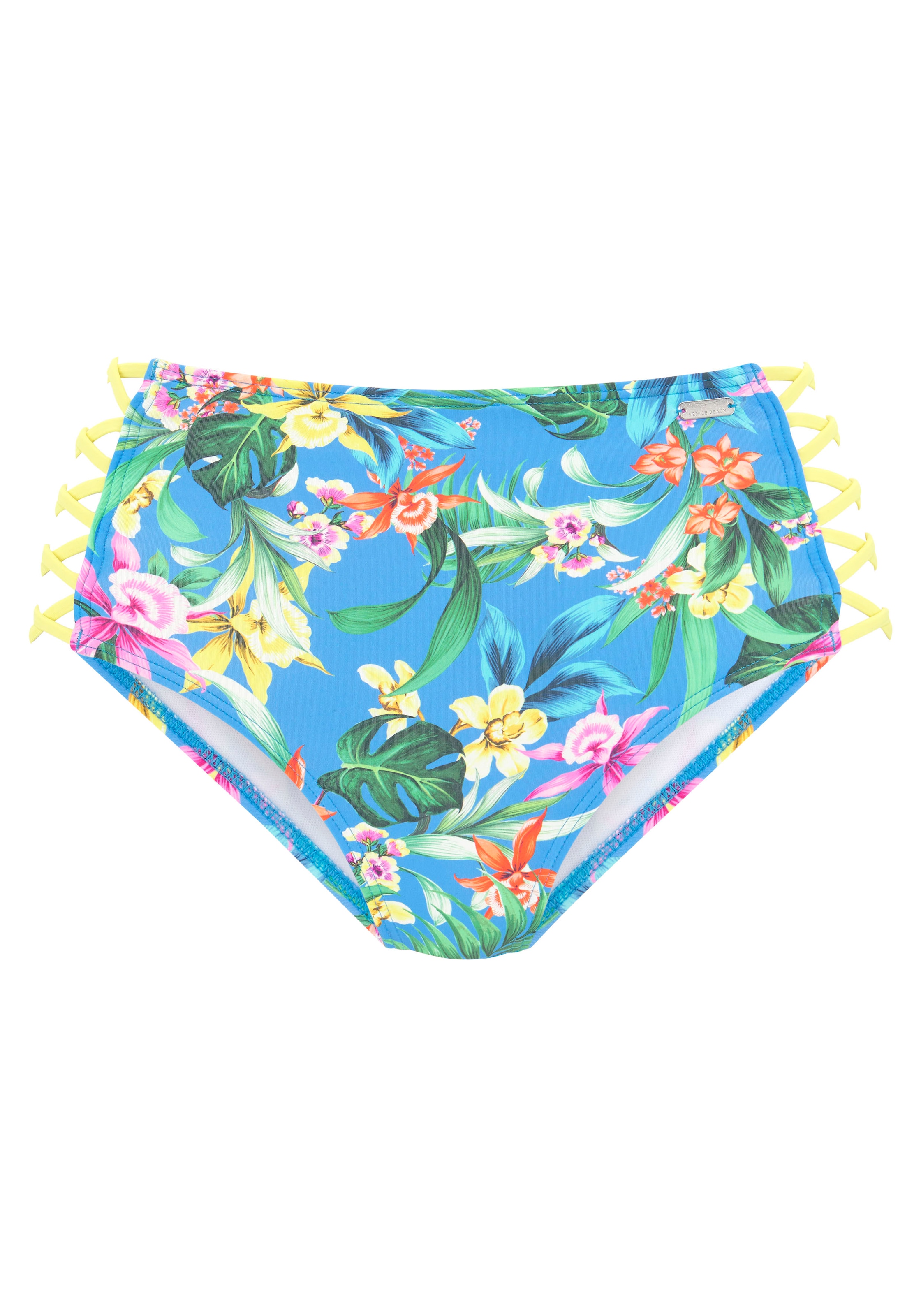 Venice Beach Bikini-Hose »Hanni«, mit tropischem Print und gelben Details