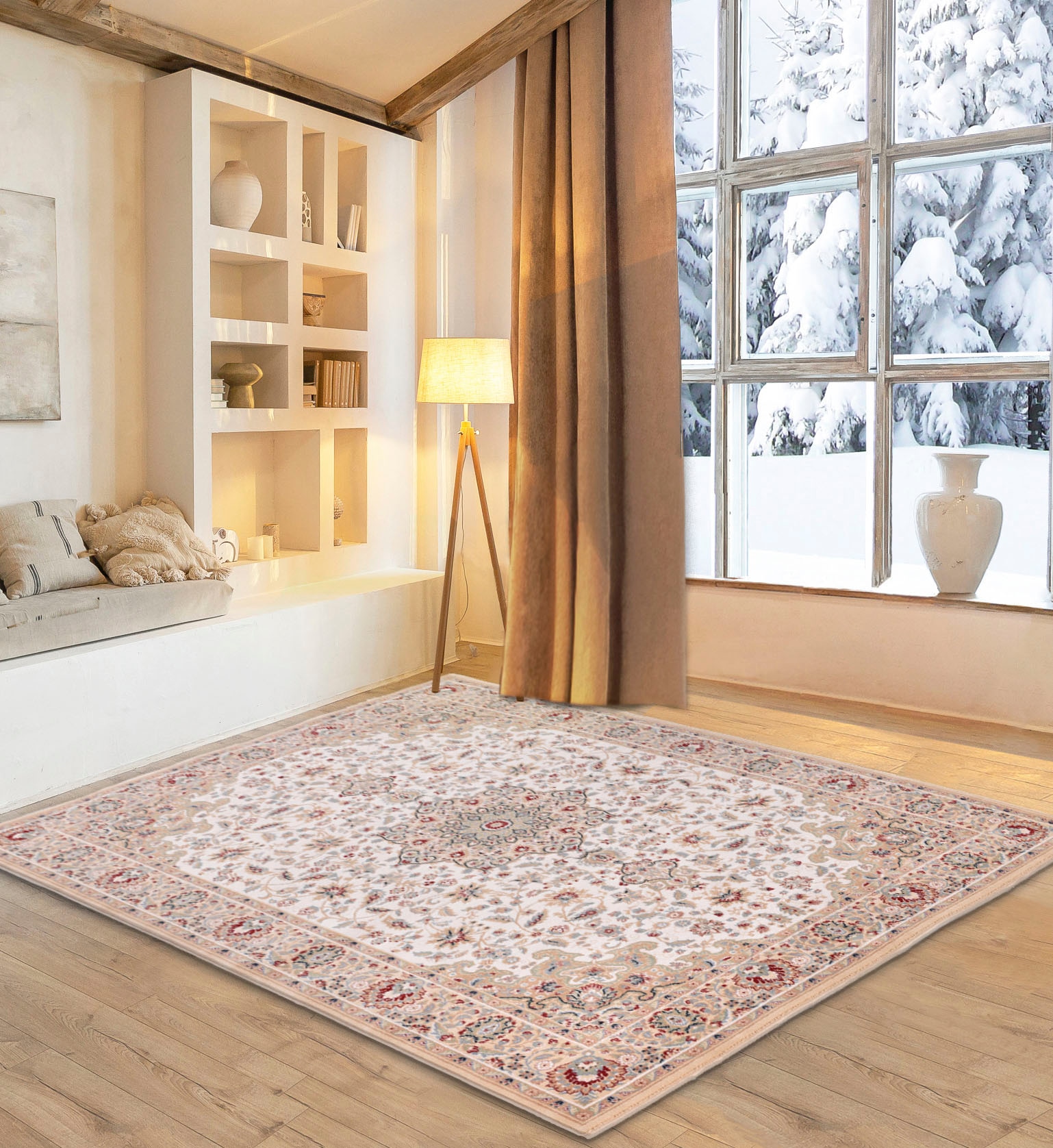 my home Wollteppich »Oriental D1«, rechteckig, 10 mm Höhe, reine Wolle, Orient-Optik, Wohnzimmer