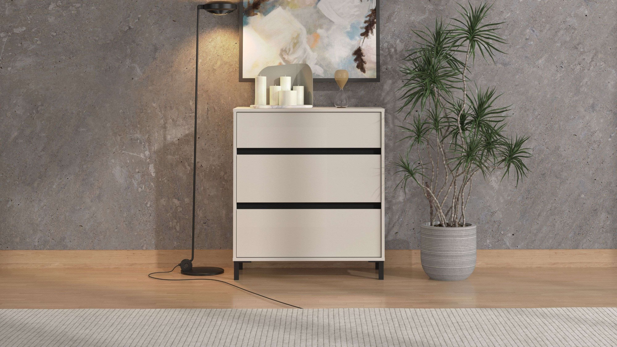Home affaire Kommode "Marron, Schubkastenkommode, Höhe 90 cm, Breite 80 cm" in 2 Breiten 80 und 157 cm, mit geräumigen Schubladen