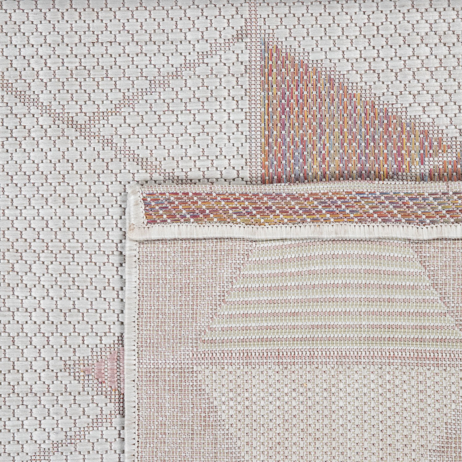Paco Home Teppich »Kuba 130«, rechteckig, 4 mm Höhe, Flachgewebe, modernes Design, Pastell- Farben, Outdoor geeignet