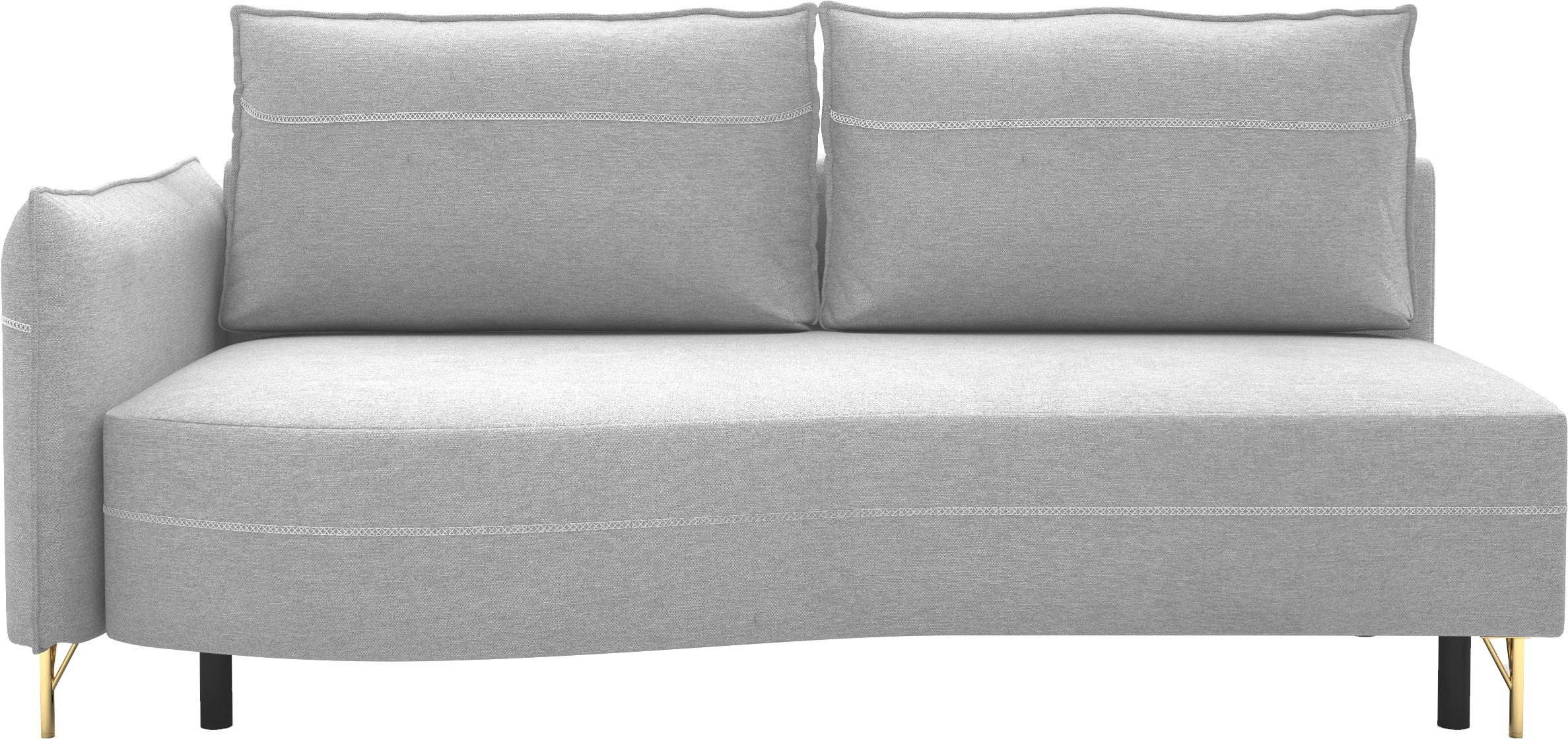exxpo - sofa fashion Loungesofa »Ortis mit toller Kontrastnaht, Solitärmöbel, bequem, schmale Armlehne«, Schlafsofa mit Bettfunktion und Bettkasten, komfortabler Federkern