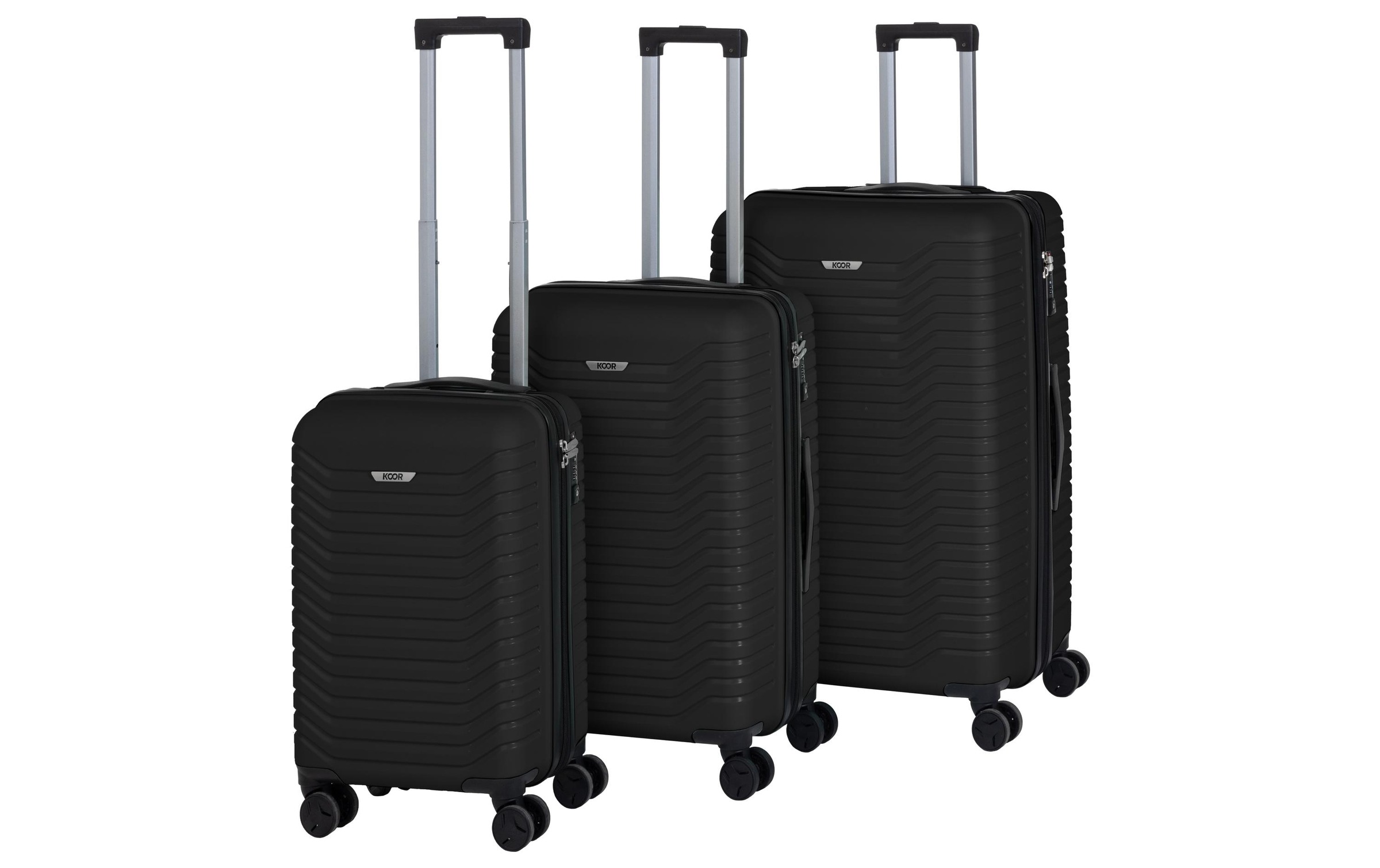 KOOR Koffer "Manila 3-teilig Schwarz" 40 l