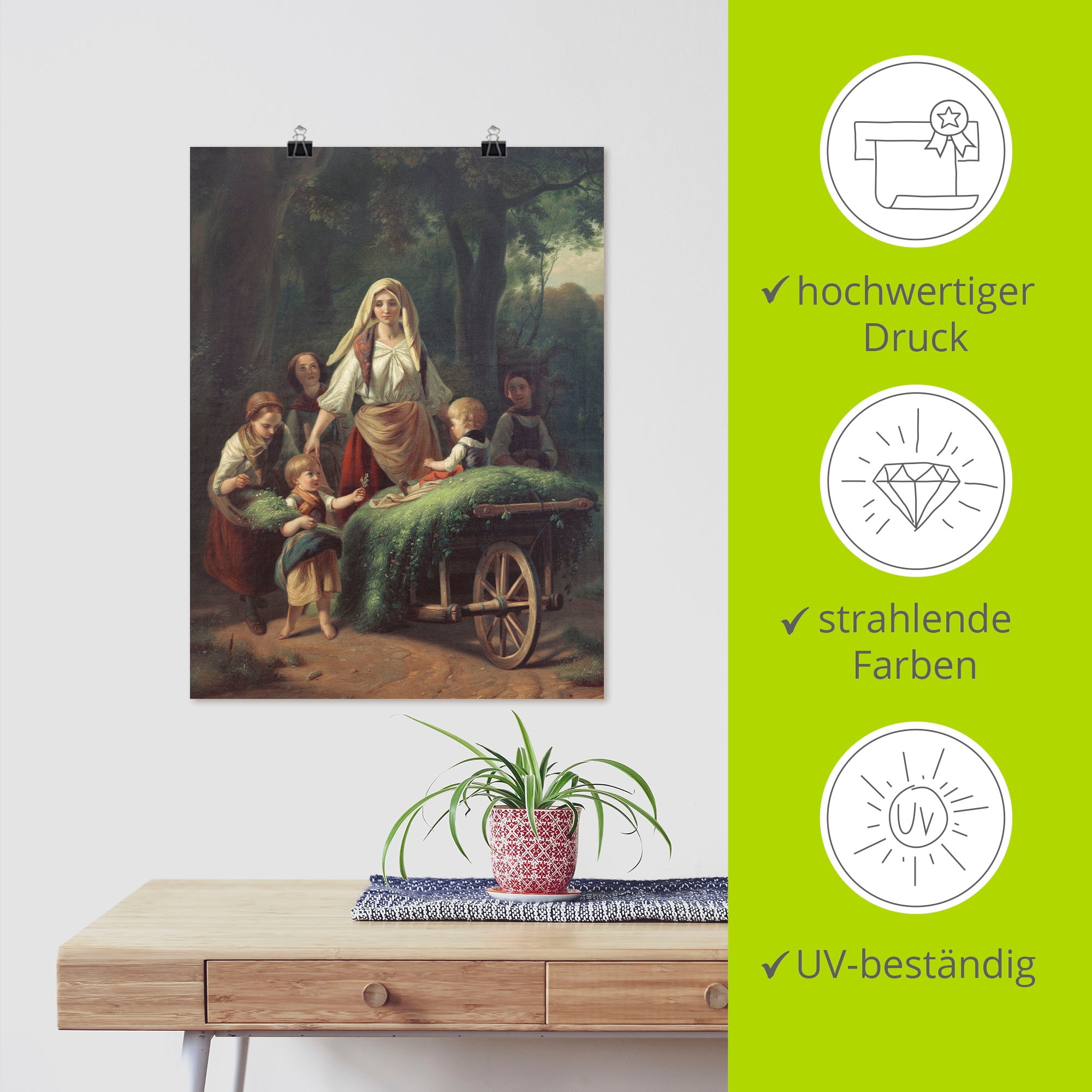 Artland Kunstdruck »Die Heimkehr aus dem Walde«, Gruppen & Familien, (1 St.), als Alubild, Leinwandbild, Wandaufkleber oder Poster in versch. Grössen