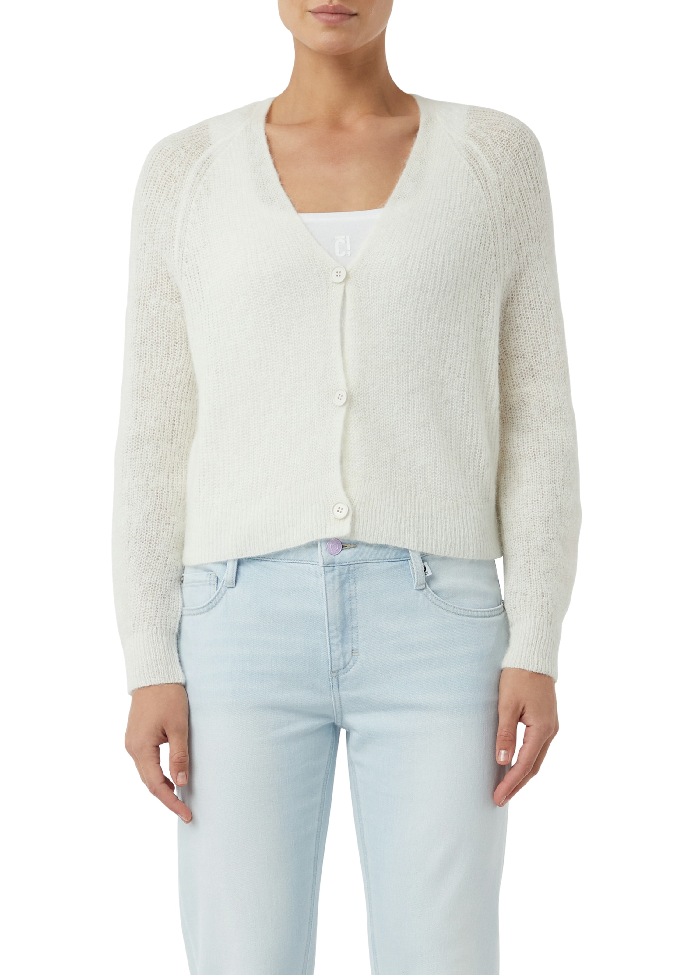 comma casual identity Cardigan casual, bequem, Alpakamix, V-Ausschnitt