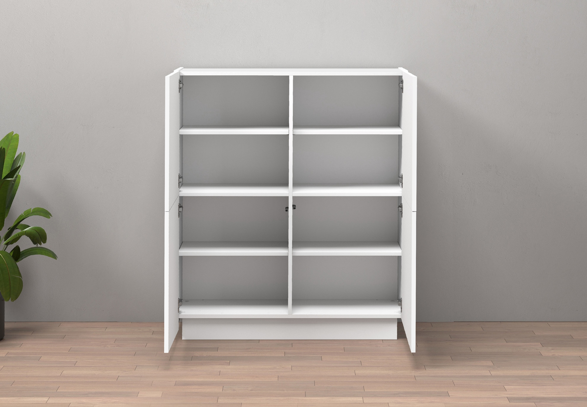 INOSIGN Highboard »VELA, Highboard, Höhe 120 cm,Design mit schrägen Türen«, (1 St.), Made in Italy, Masse-B/T/H: 100x35x120,hohes Sideboard,Anrichte,Kommode