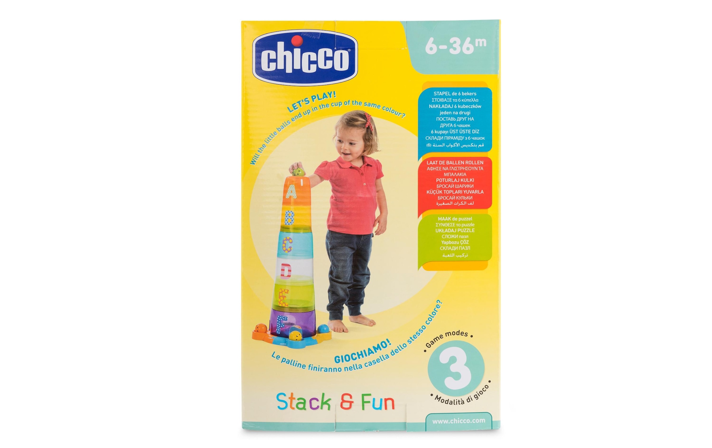 Chicco Stapelspielzeug »2 In 1 Stapelbecher Und Kugelbahn«, (6 tlg.)