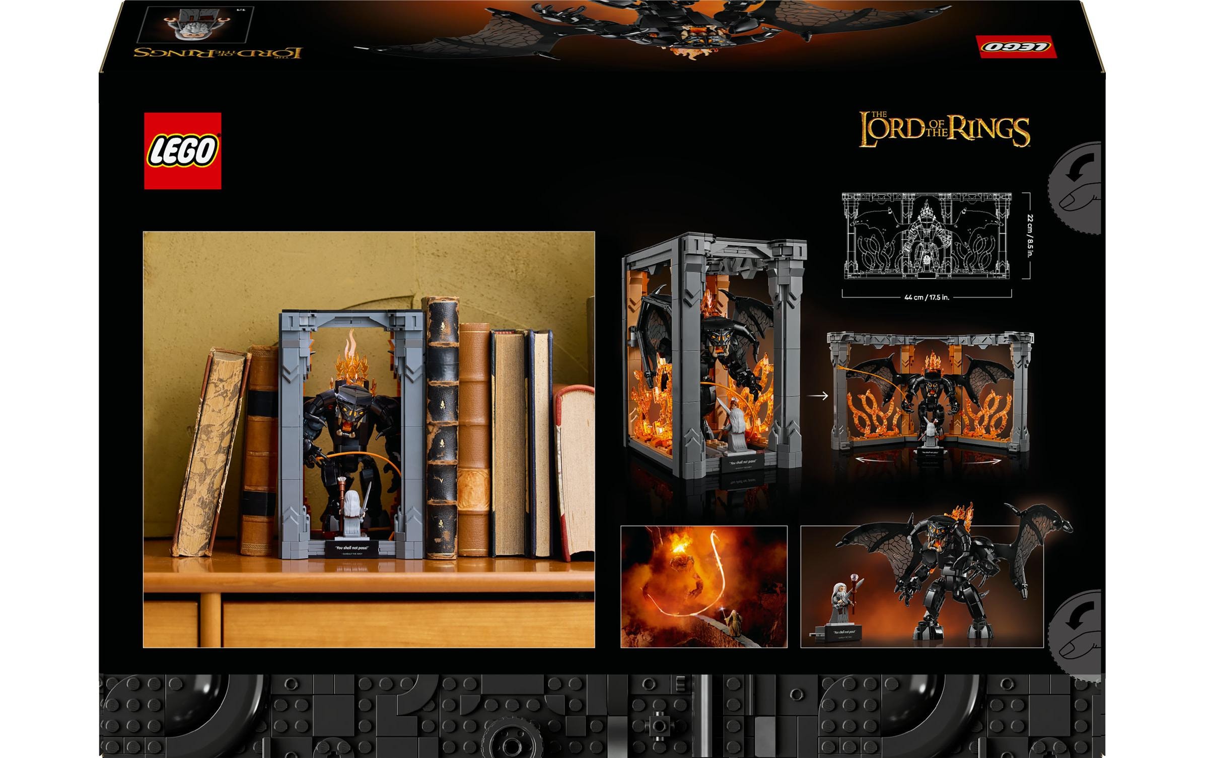 LEGO® Spielbausteine »Icons Der Herr der Ringe: Balrog Bücherstütze 10367«, (1201 St.)