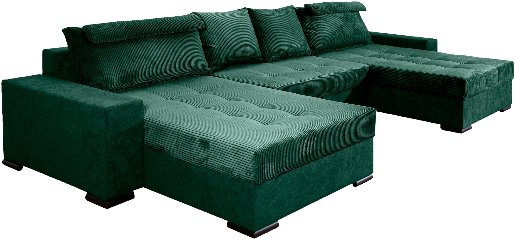 COLLECTION AB Wohnlandschaft »Josy XXXL-Relax U-Form, B: 352 cm«, mit Bettfunktion, Bettkasten & 2 Nackenkissen, Federkern