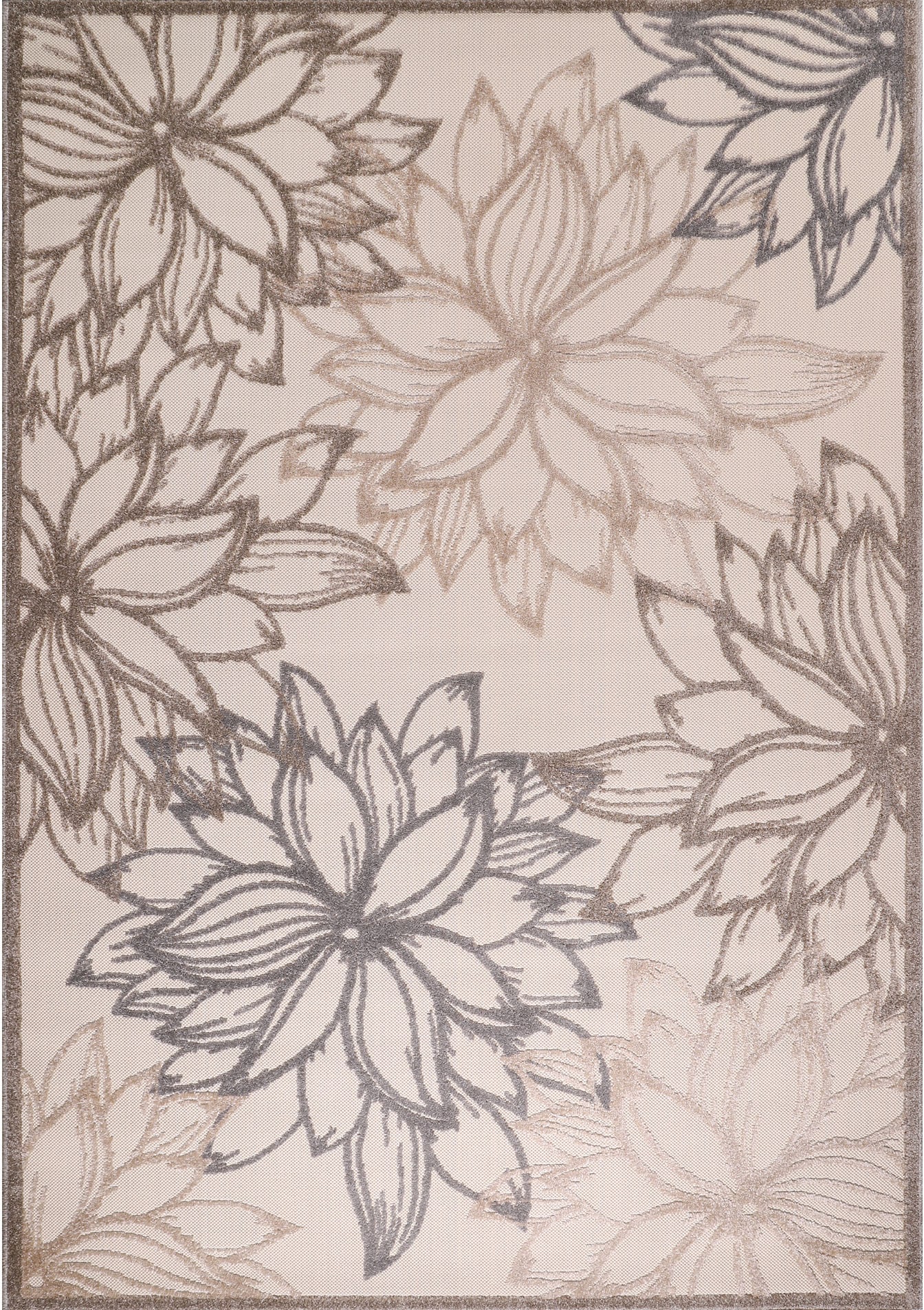 Sanat Teppich "Floral 2 Outdoor, auch als Läufer und rund" rechteckig 6 mm Höhe In- und Outdoor geeignet, Blumen, Balkon, Terrasse, Aussenbereich