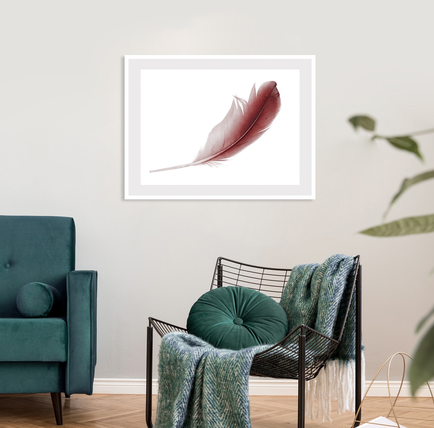 queence Bild "Muriel" Federn  Kunst