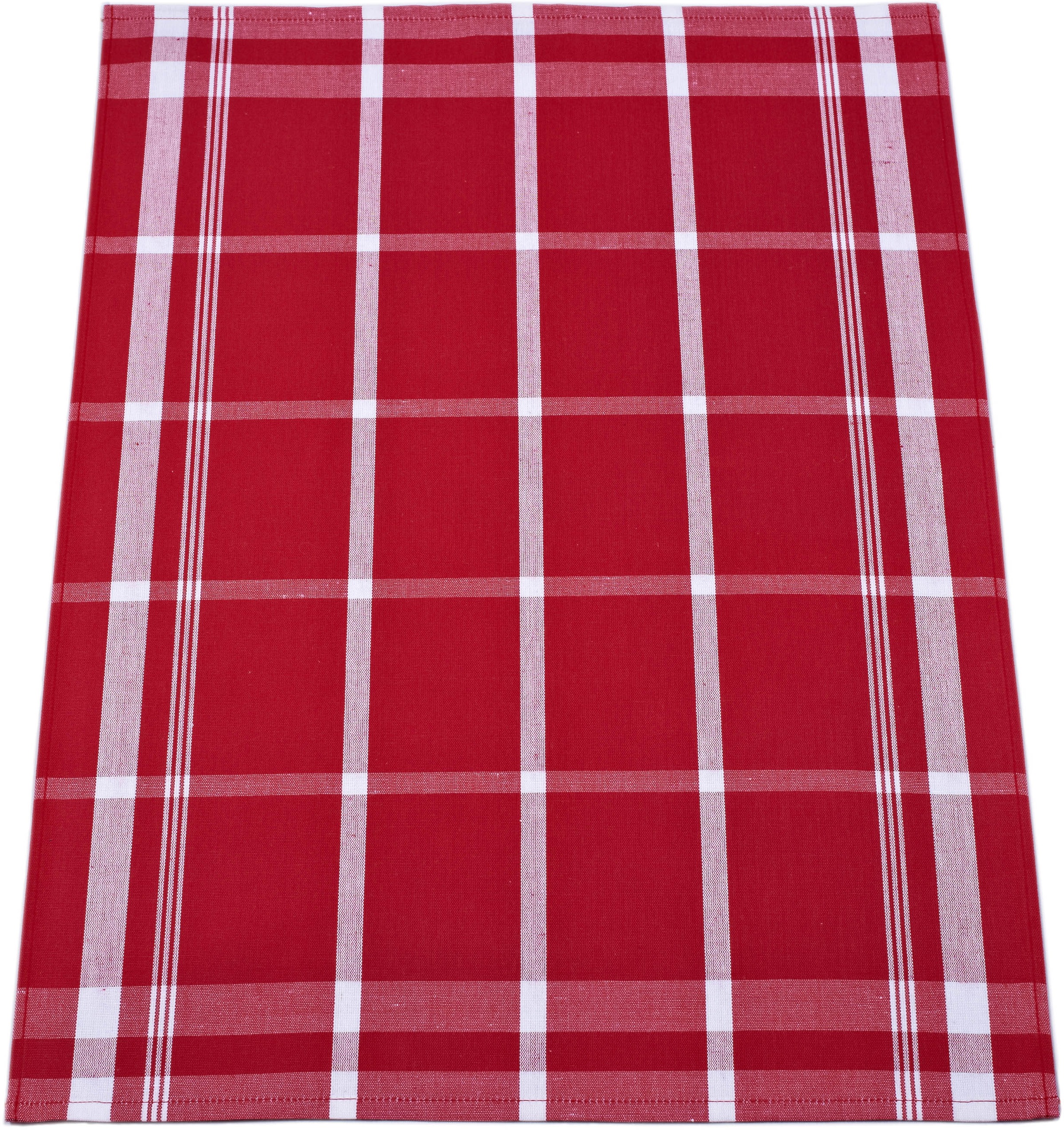 ROSS Geschirrtuch »Exclusiv«, (Set, 3 tlg.), Blockkaro, 50% Baumwolle, 50% Leinen, 50x70 cm