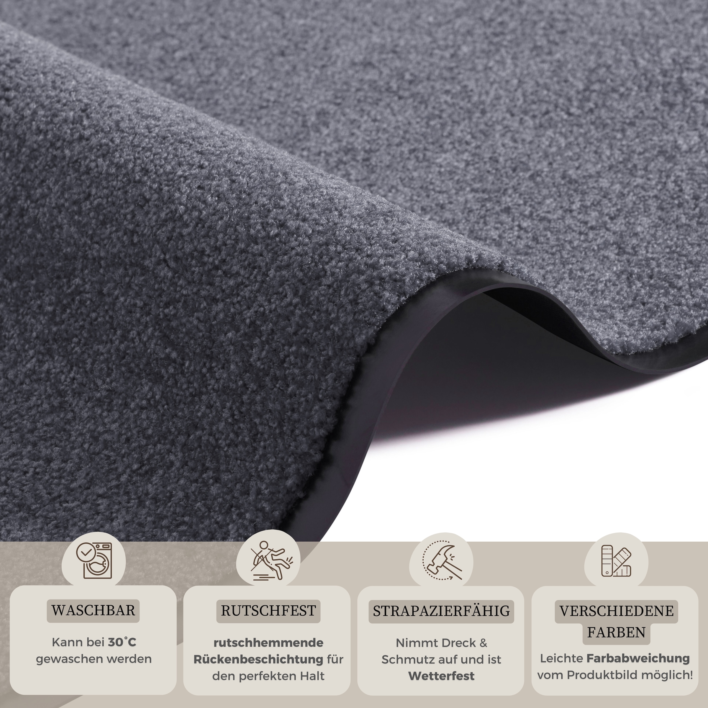 HANSE Home Fussmatte »Wash & Clean«, rechteckig, 7 mm Höhe, Schmutzfangmatte, Türmatte, Innen und Aussen, Teppich, Läufer, waschbar