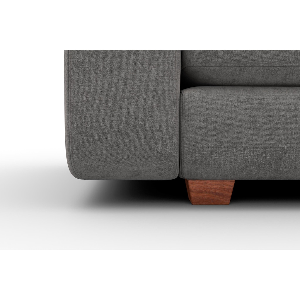 machalke® 4-Sitzer »valentino«, mit breiten Armlehnen, Füsse Walnuss, Breite 266 cm