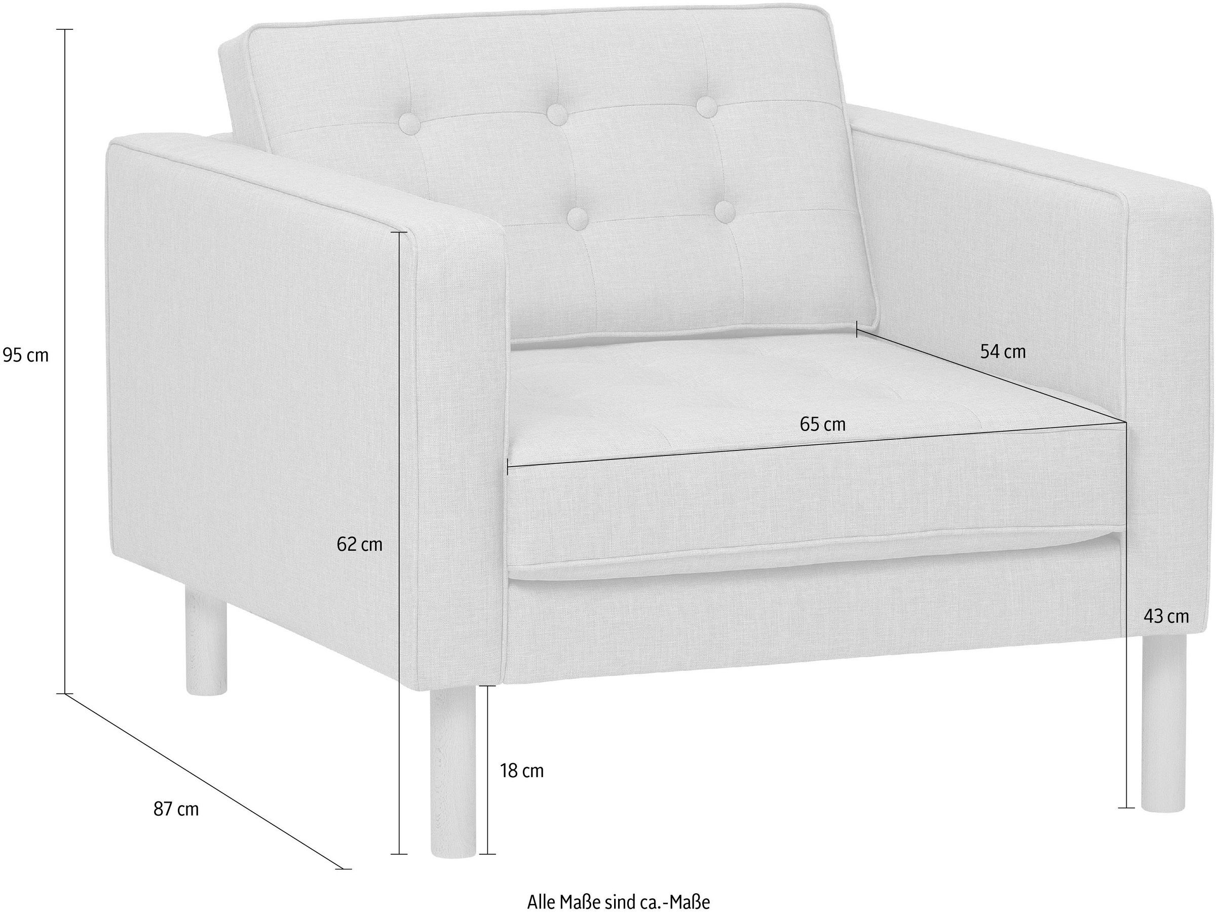GEPADE Loungesessel »Clubsessel und Designsessel mit aufwendiger Rücken- und Sitzoptik,«, mit buchefarbenen Holzfüsse