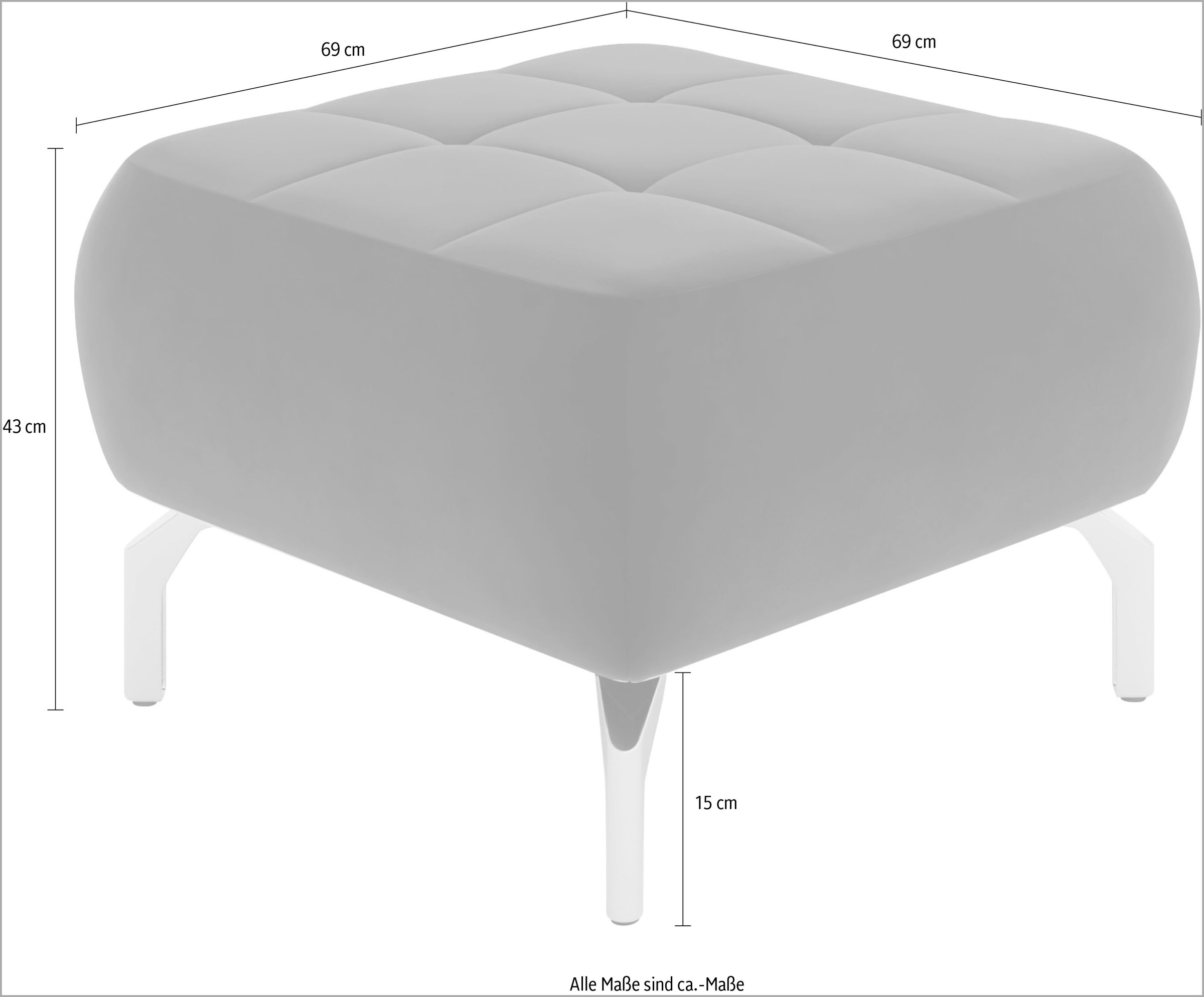 sit&more Polsterhocker »Orient 1«, goldfarbene Metallfüsse