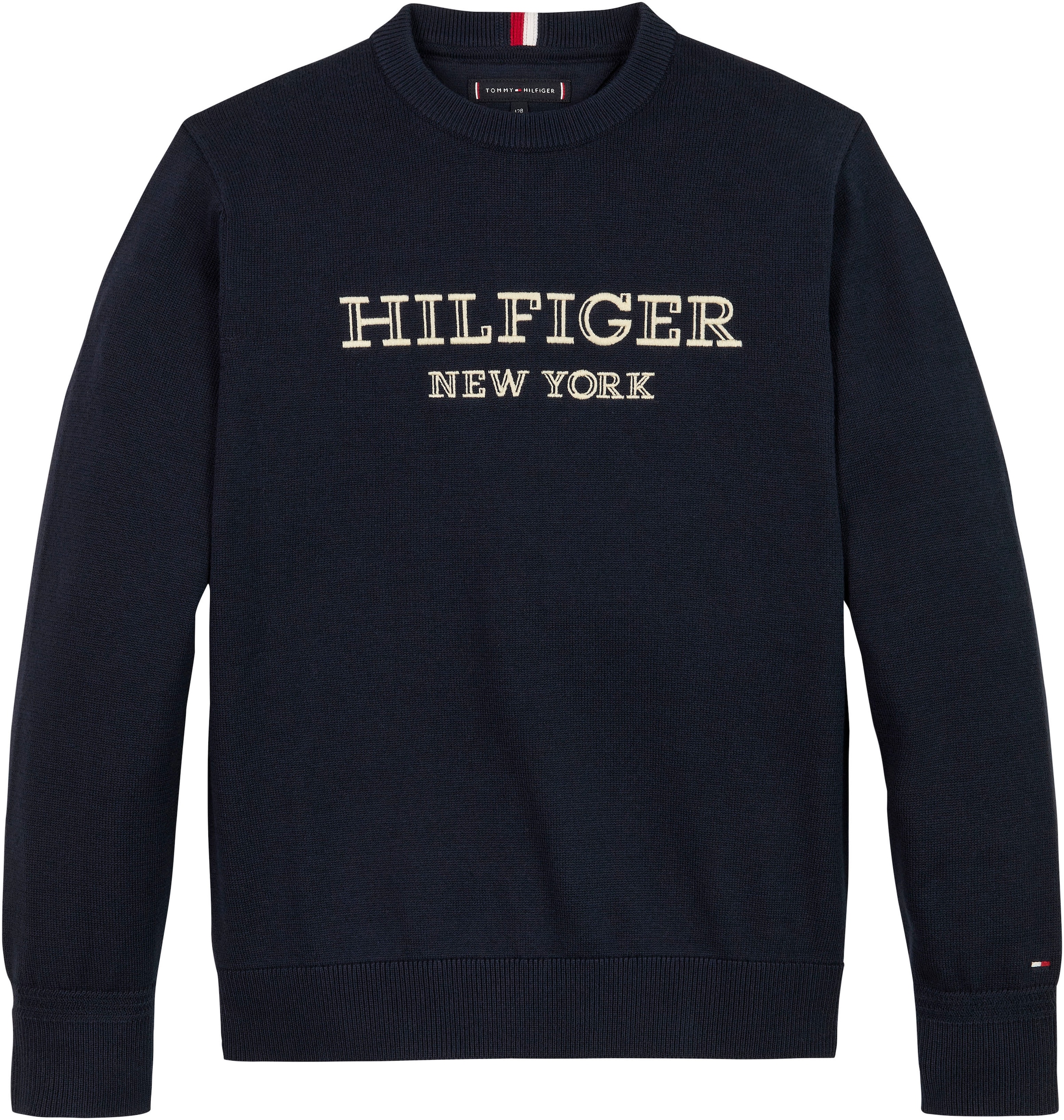 Tommy Hilfiger Strickpullover »MONOTYPE SWEATER«, mit grosser Logostickerei