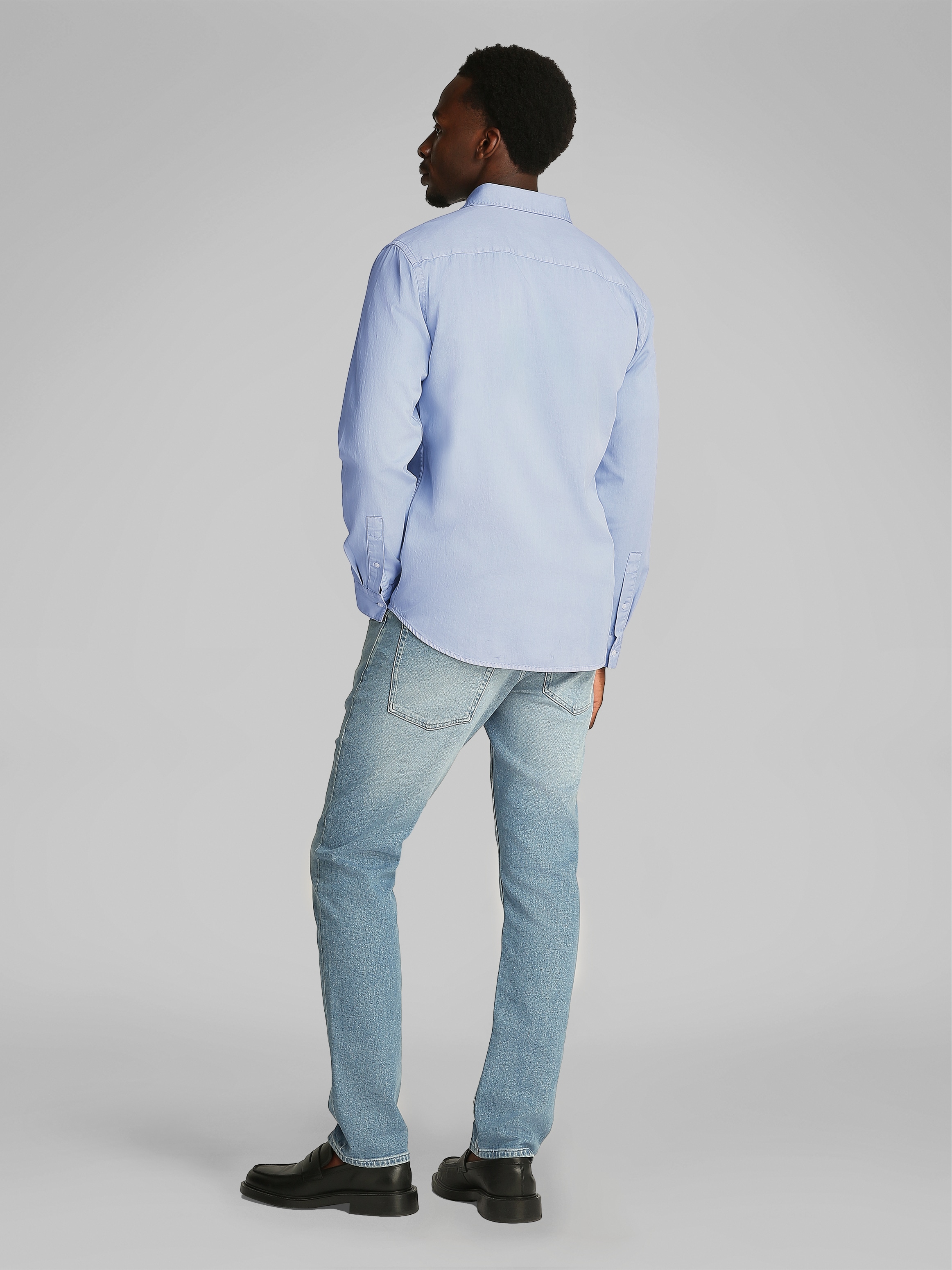 Calvin Klein Langarmhemd »GARMENT DYED TWILL SHIRT«, mit Logostickerei