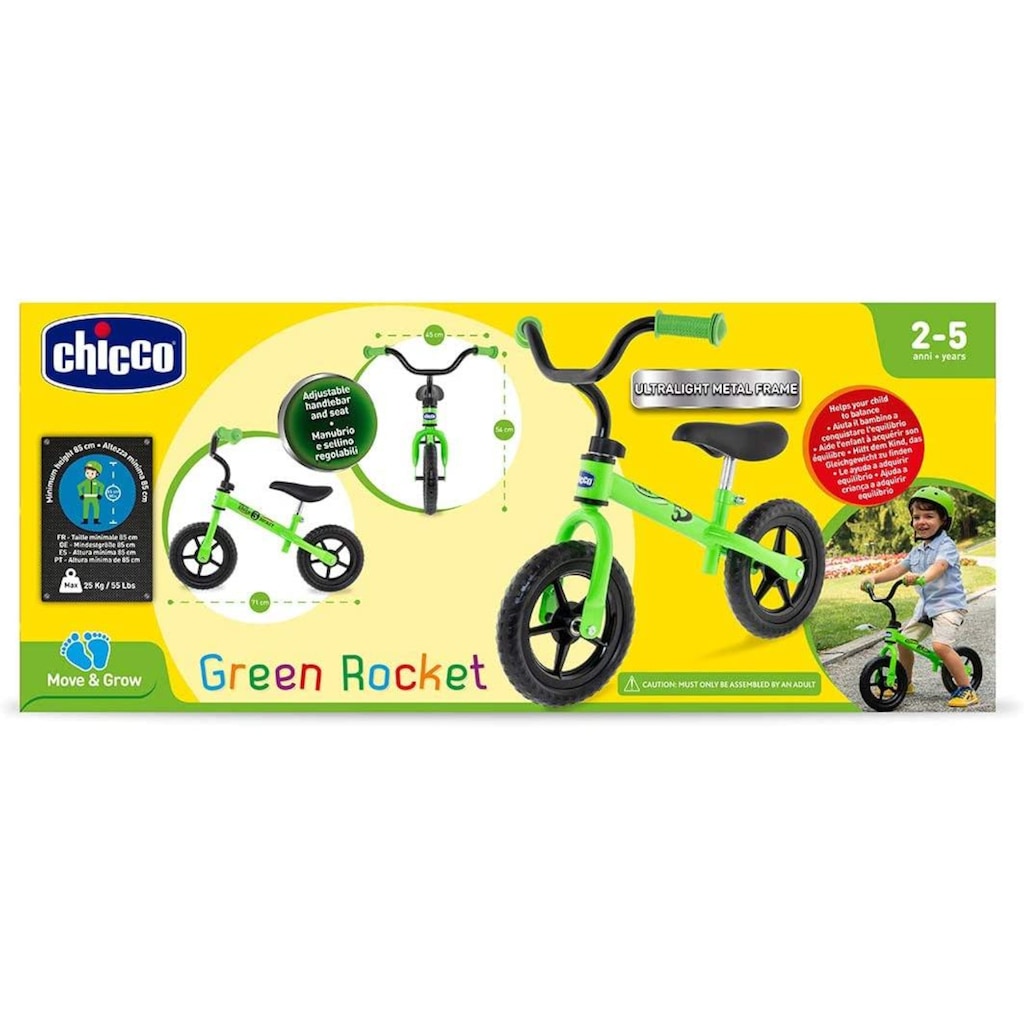 Chicco Laufrad »Green Rocket Hellgrün«, Höhenverstellbarer Sitz, Höhenverstellbarer Lenker