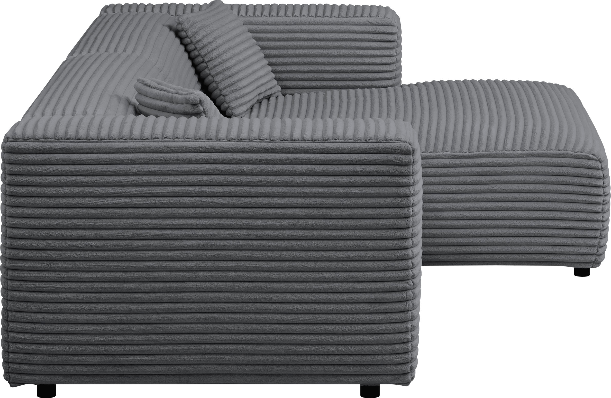 andas Ecksofa »BAKELS, L-Form in Cord oder Boucle-Stoff, moderne Couch«, wahlweise Recamiere rechts/links, bequemer Sitzkomfort