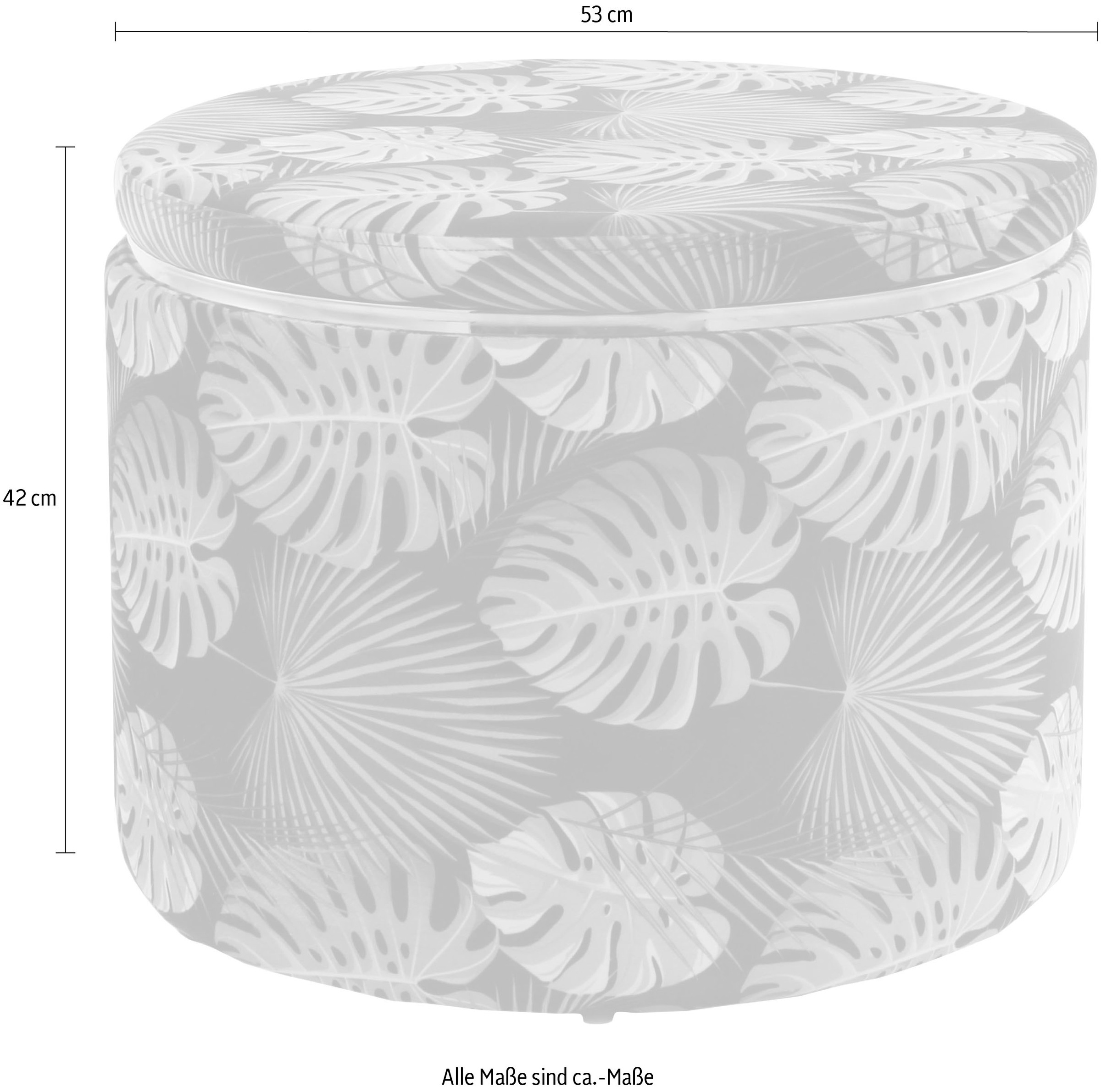 Kayoom Hocker »Forest, florales Muster, mit Stauraum«, (1 St.), florales Muster, mit Stauraum