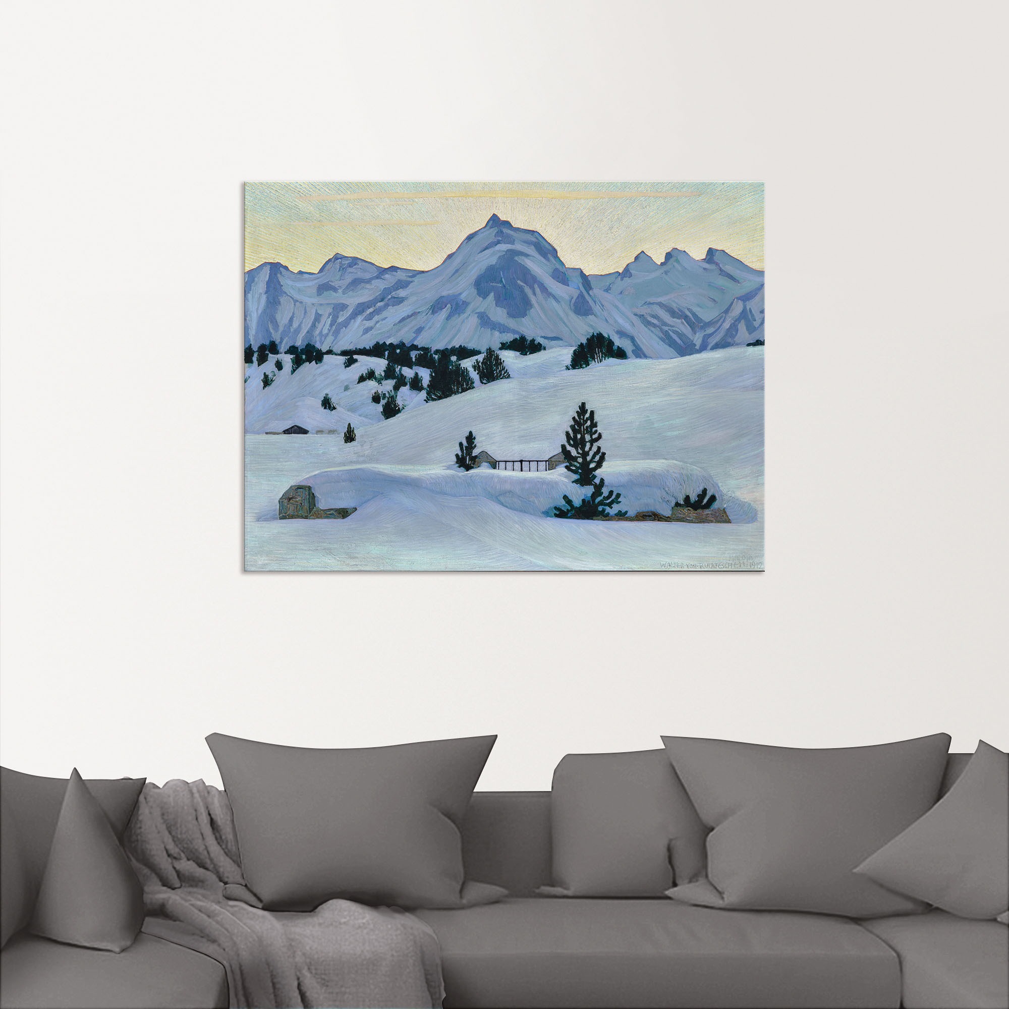 Artland Wandbild »Winterlandschaft bei Maloja. 1912«, Berge & Alpenbilder, (1 St.), als Alubild, Leinwandbild, Wandaufkleber oder Poster in versch. Grössen
