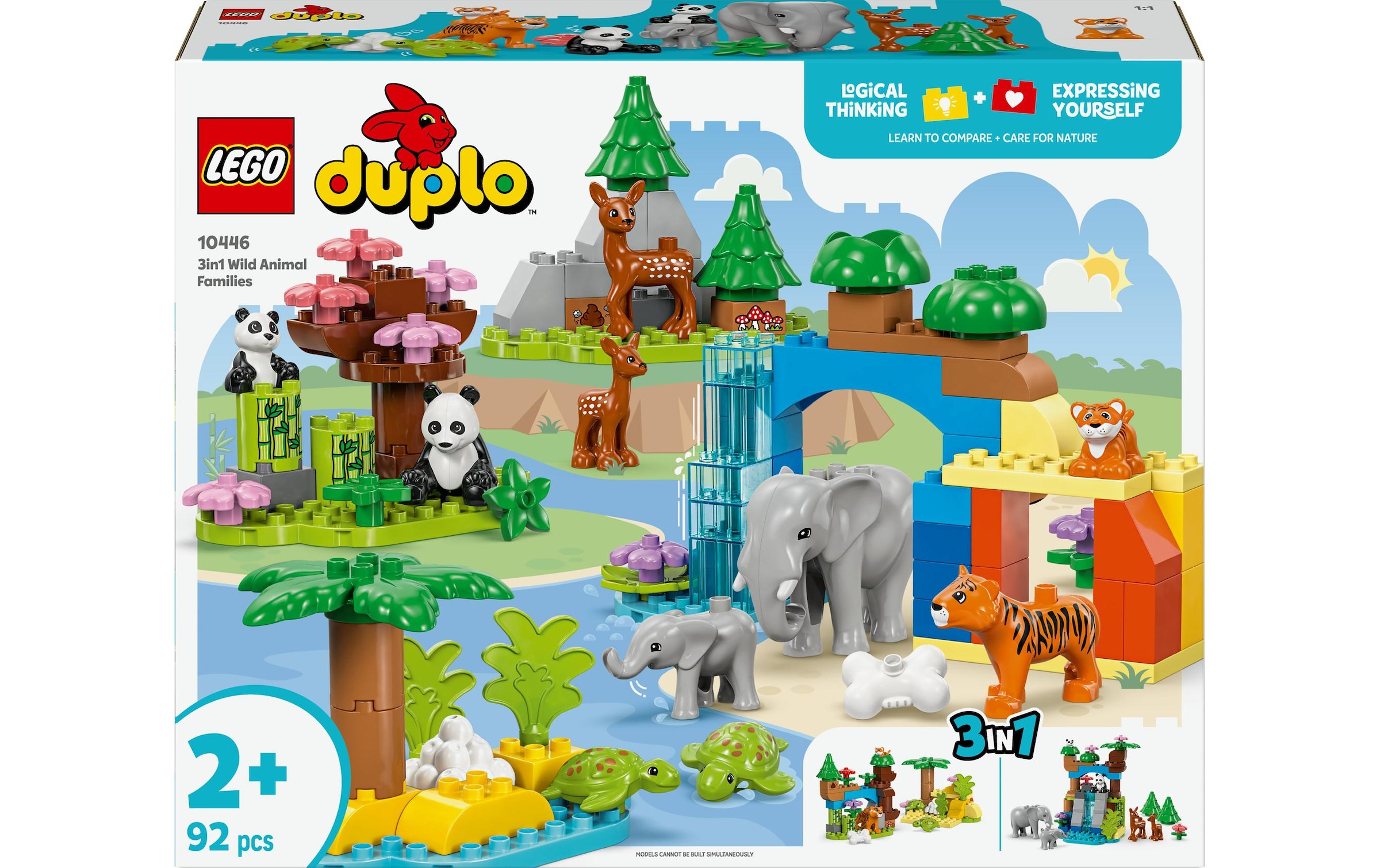 LEGO® Spielbausteine »DUPLO® Wildtier-Familien 3-in-1-Set 10446«, (92 St.)