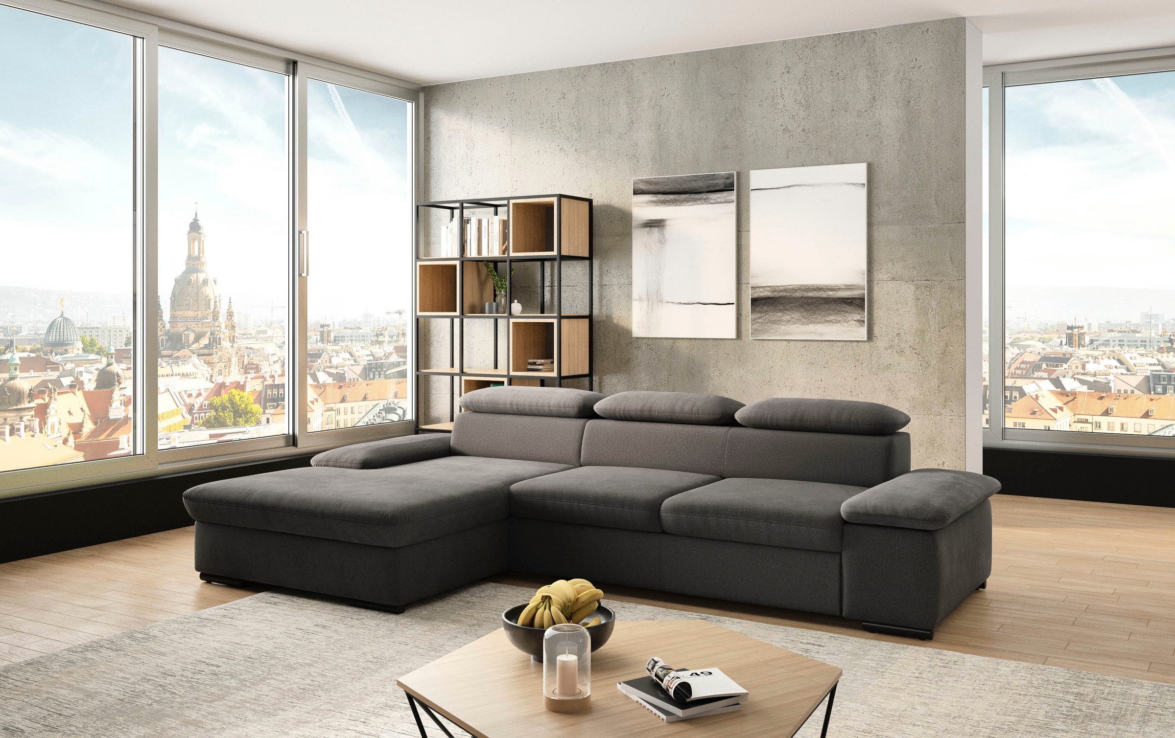 sit&more Ecksofa »Alcudia L-Form«, wahlweise mit Bettfunktion