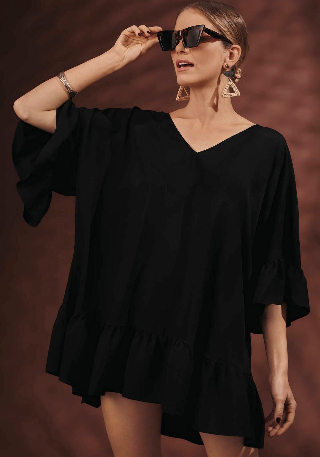 bestellen Strandkleid online kurzes, Akalani«, Cover-Up Jelmoli-Versand Faia fallendes weich »Style | Rosa Oversize Kleid,