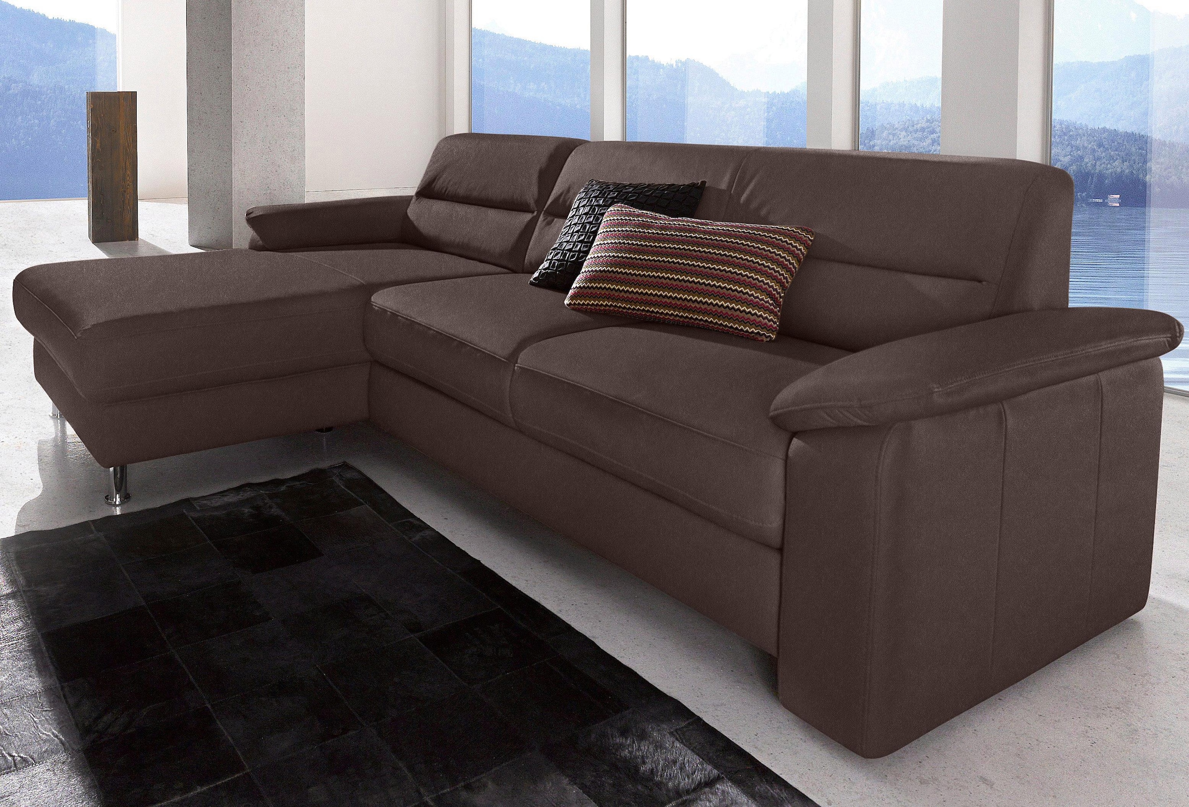 sit&more Ecksofa "Ascara L-Form" inklusive Boxspring/Federkern-Polsterung, wahlweise mit Bettfunktion