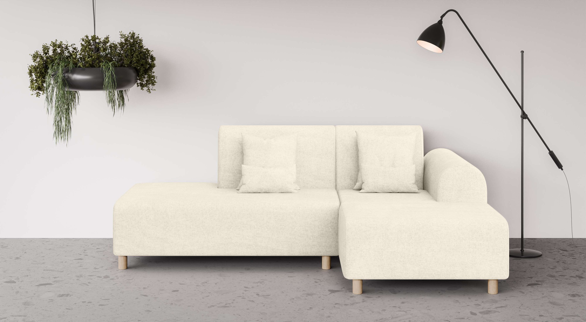 GOODproduct Ecksofa "Suyala" L-Form mit Hocker