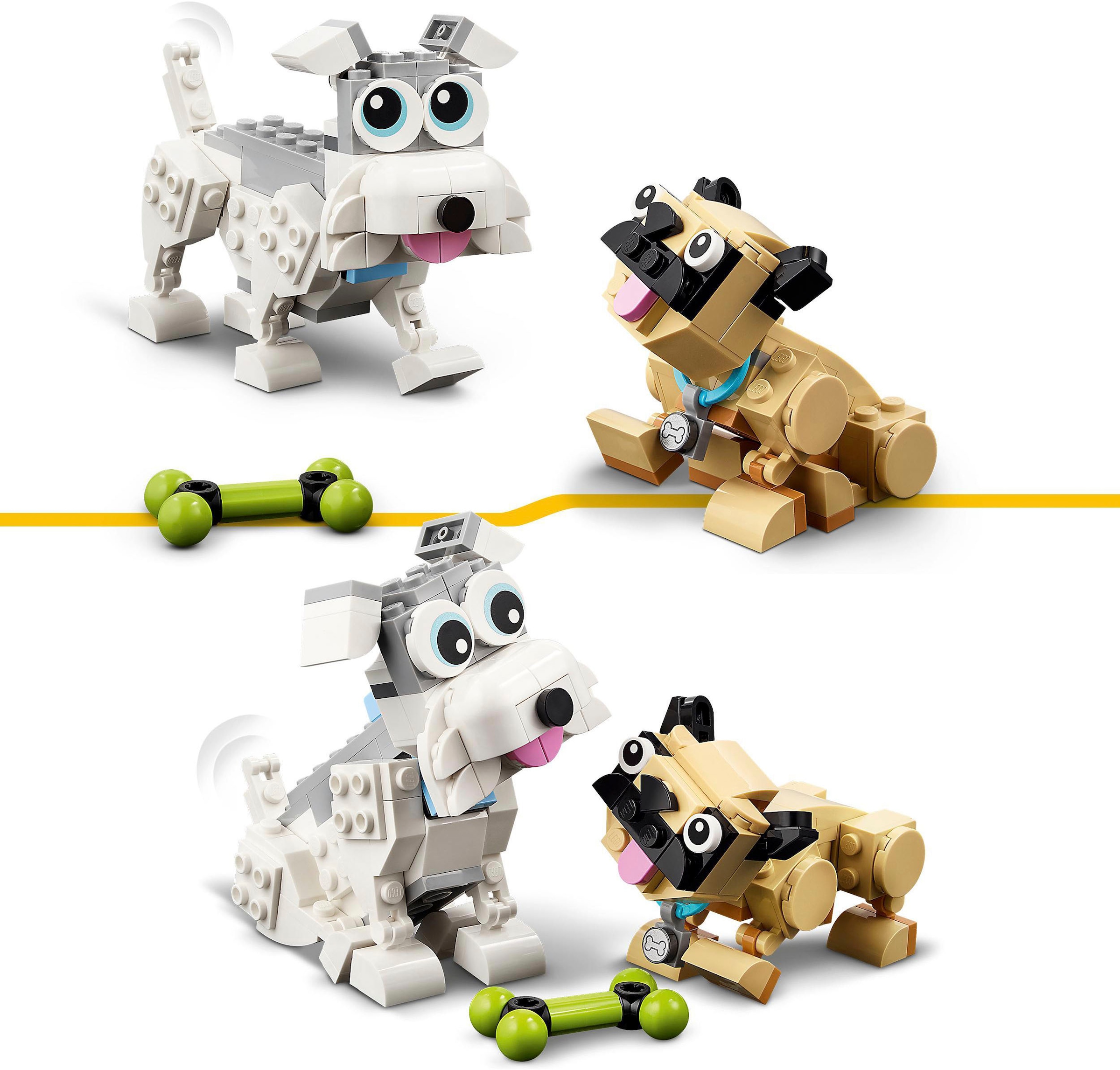 LEGO® Konstruktionsspielsteine »Niedliche Hunde (31137), LEGO® Creator 3in1«, (475 St.)