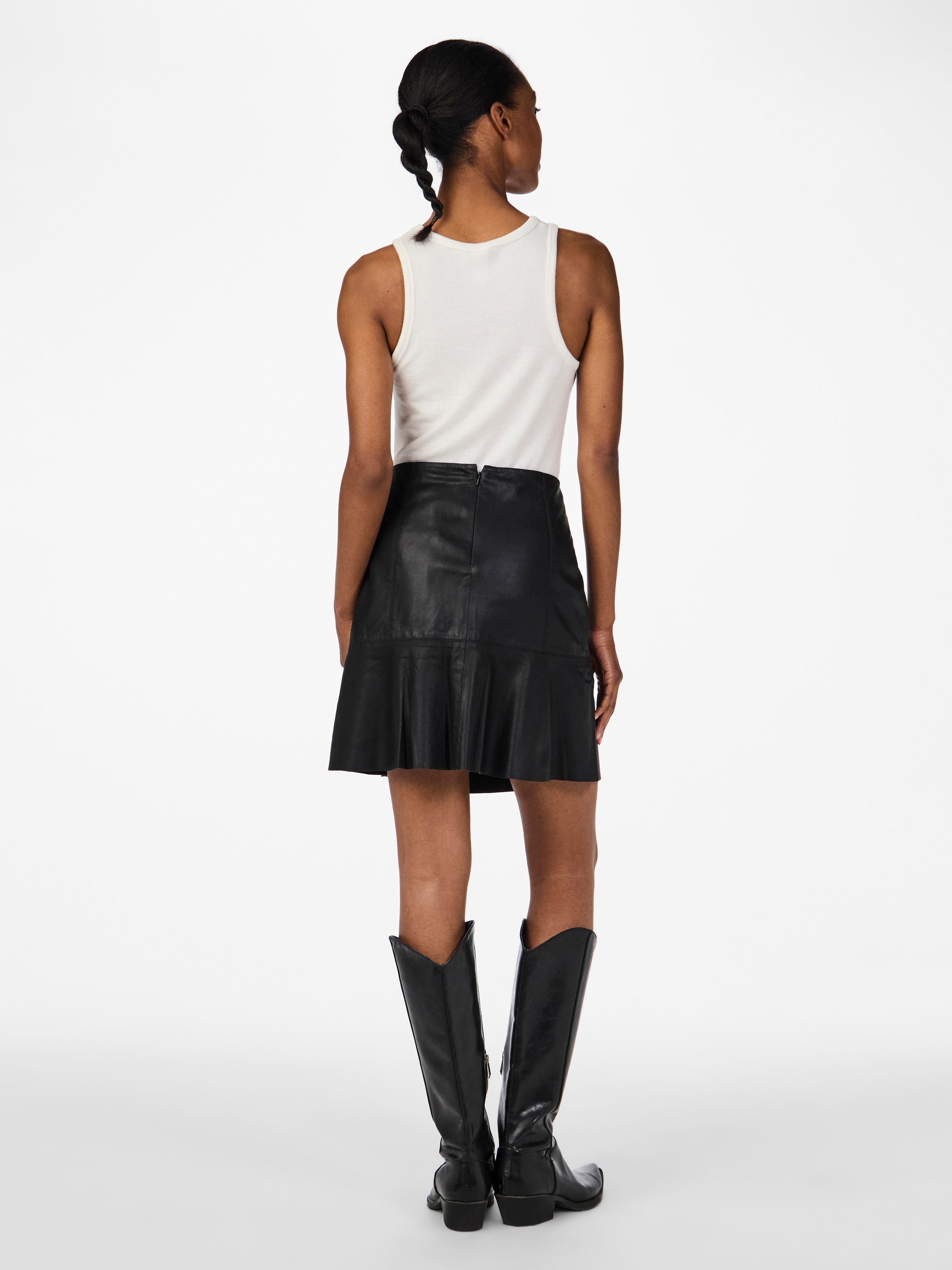 Y.A.S Lederrock »YASCOLLY MW NAPLON LEATHER SKIRT NOOS«
