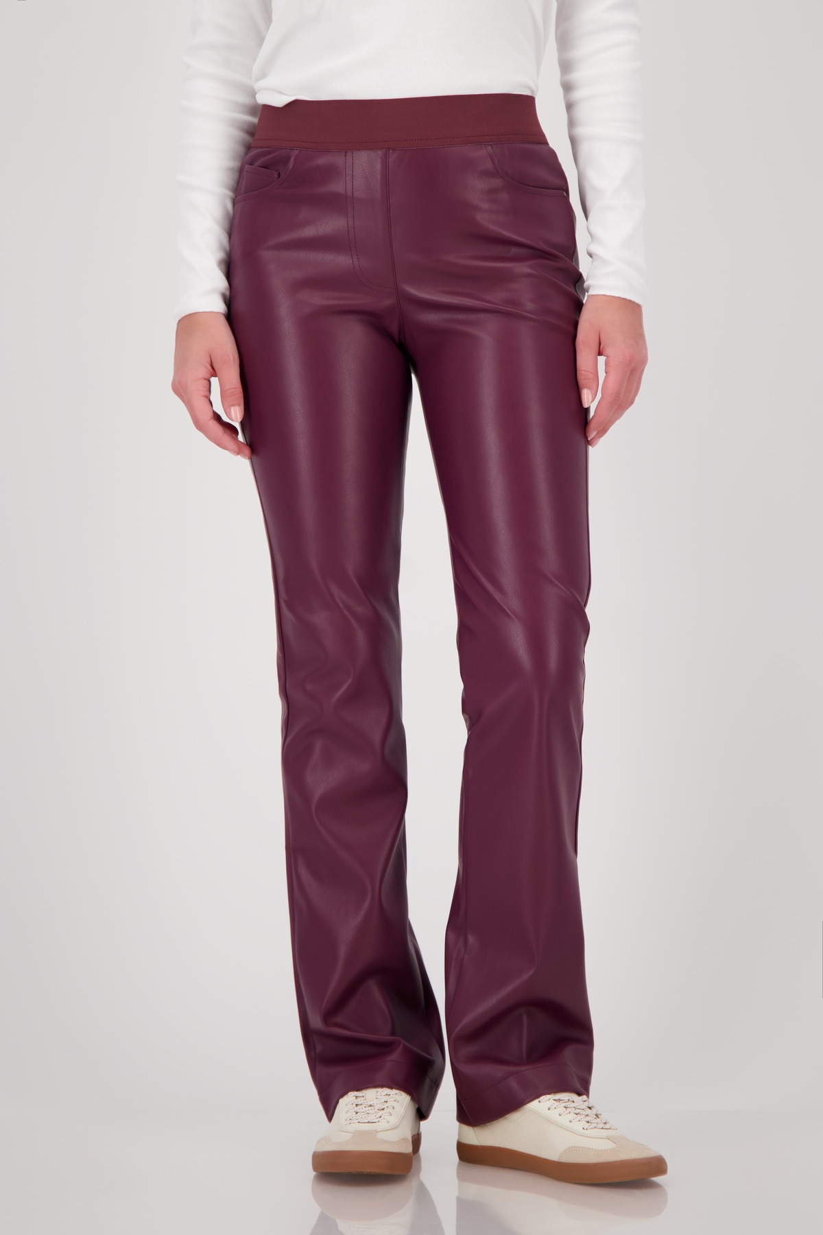 Monari Lederimitathose »Hose Lederimitat Schlupf« mit elastischem Bund