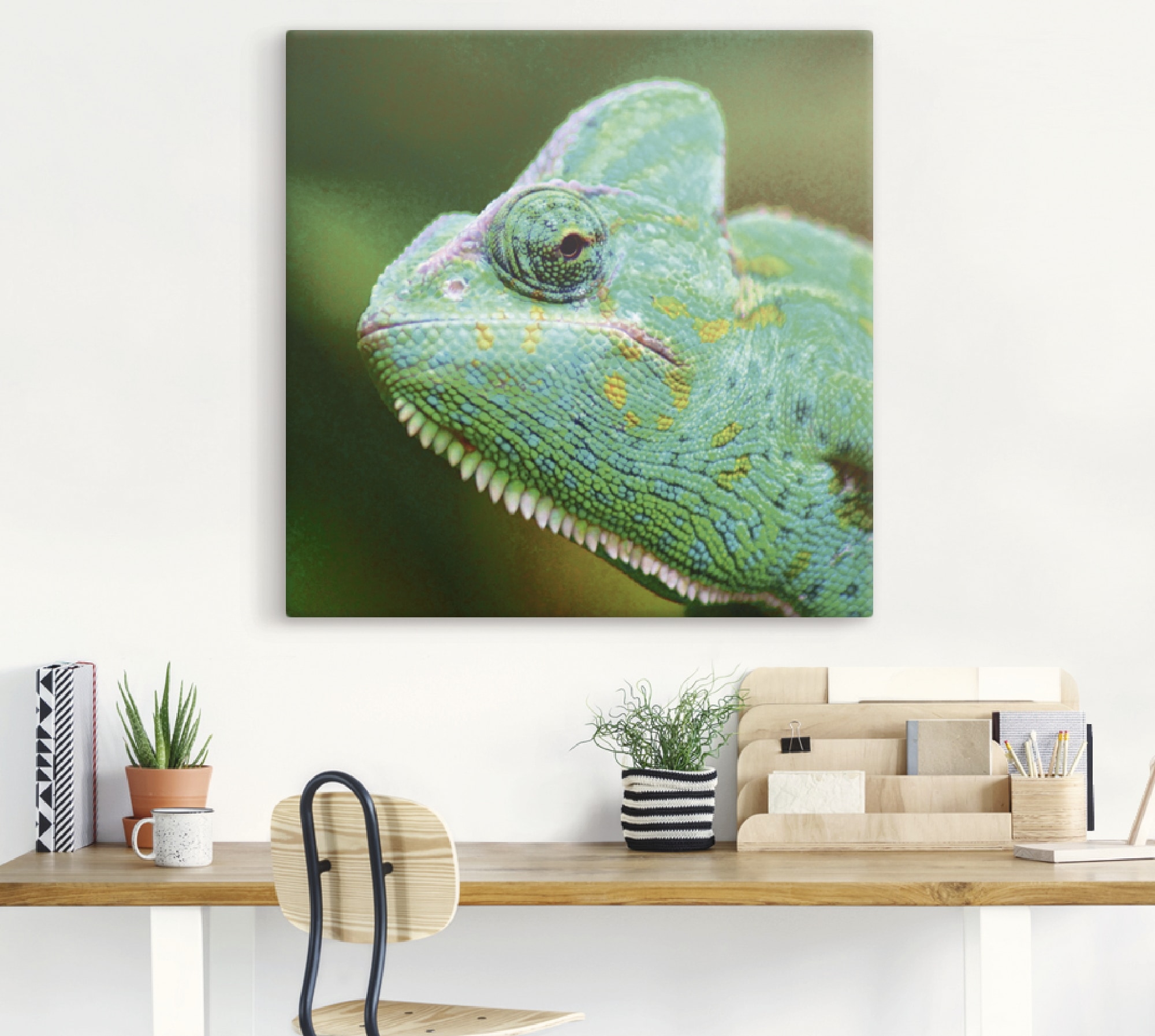 Artland Wandbild »Jemenchamäleon Portrait«, Reptilien, (1 St.), als Alubild, Leinwandbild, Wandaufkleber oder Poster in versch. Grössen