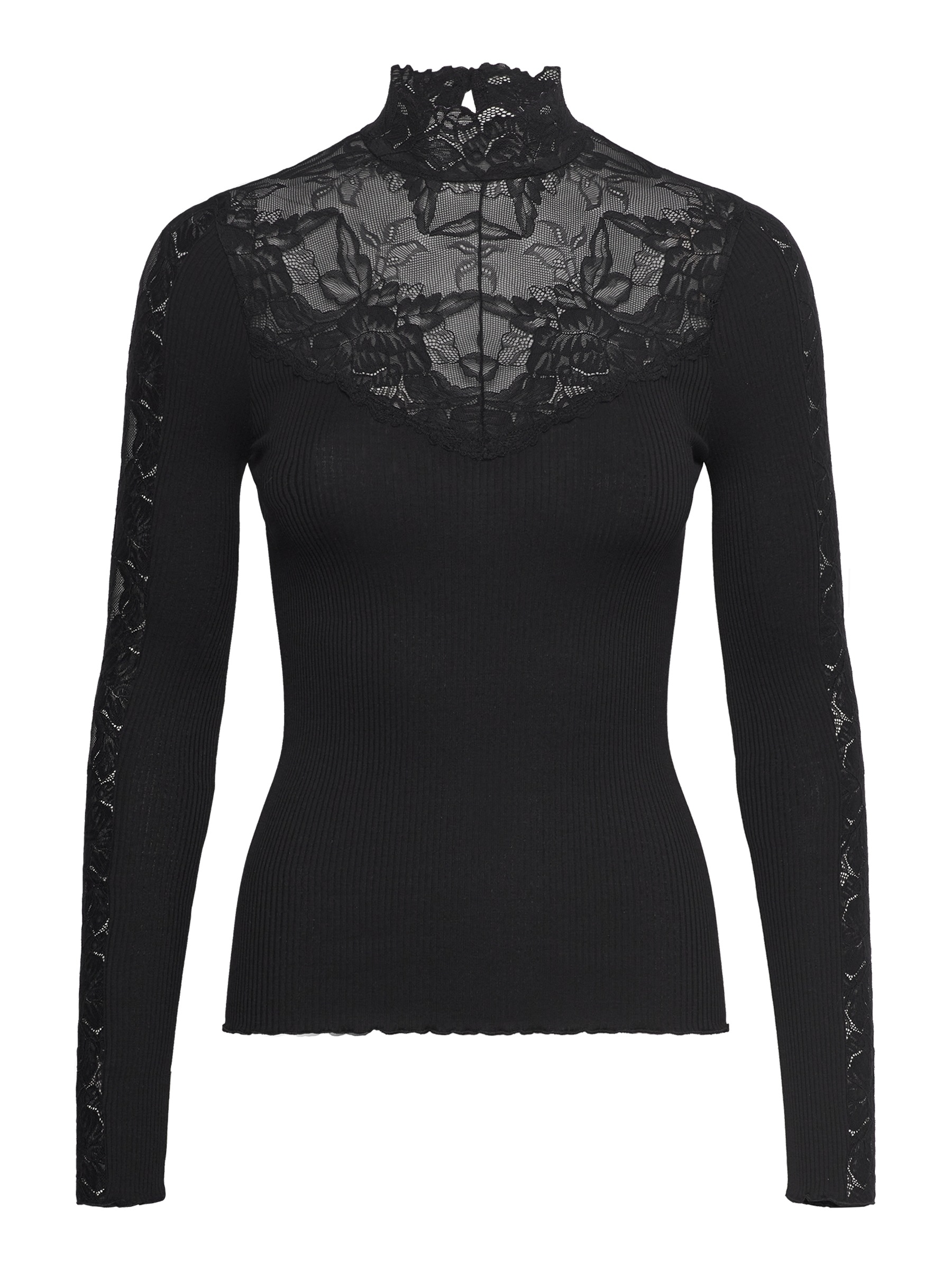 rosemunde Langarmshirt »Beatha silk shirt« mit Spitze, feminin, bequem, weich, Seide- /Baumwollmischung