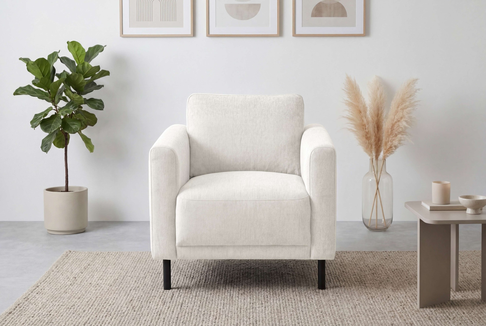 OTTO home Sessel "Sveeva, Breite 78 cm, schwarze Metallfüße" langlebiger Webstoff, viele Farben zur Auswahl