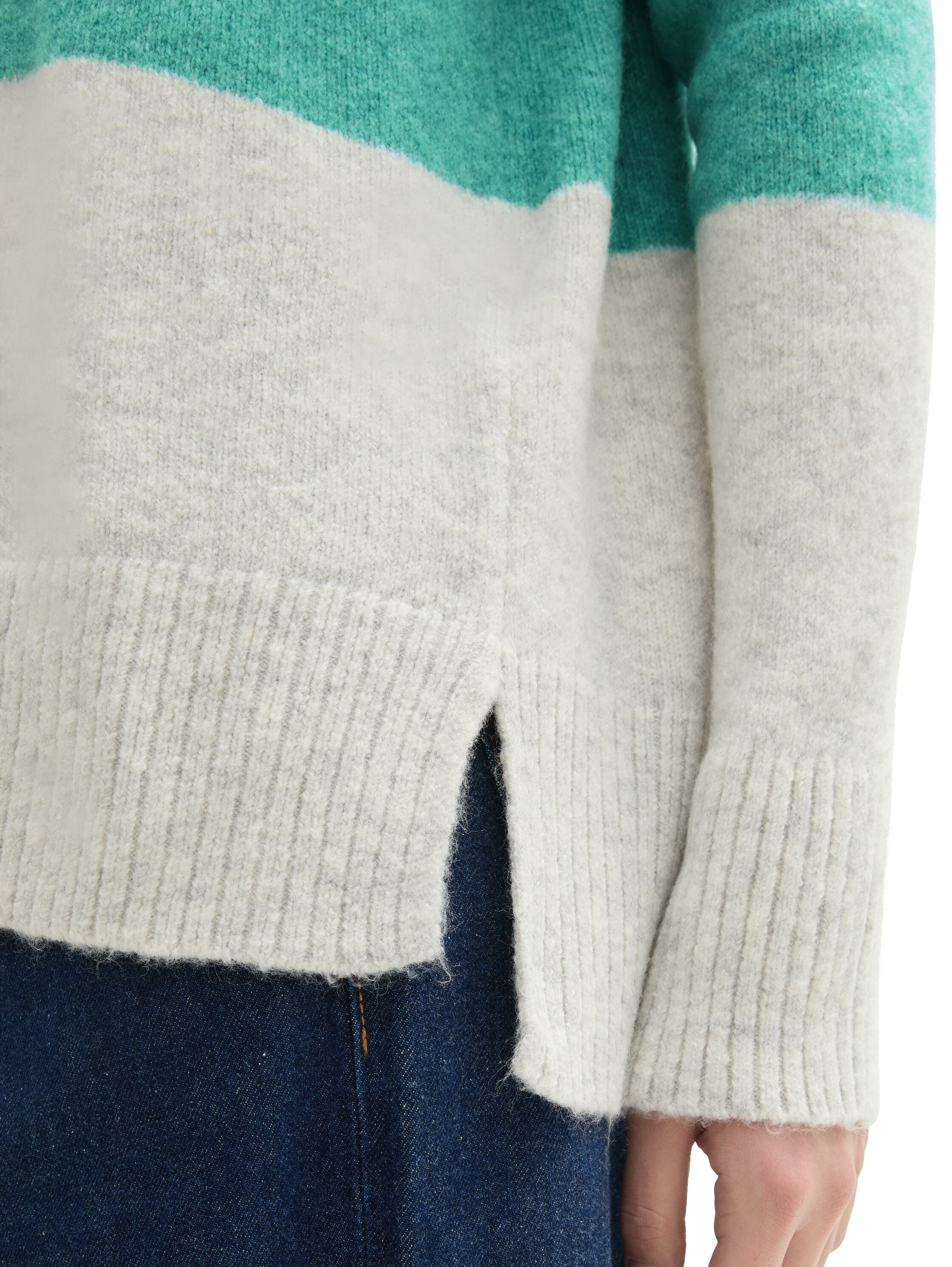 TOM TAILOR Denim Strickpullover, mit Colour Blocking