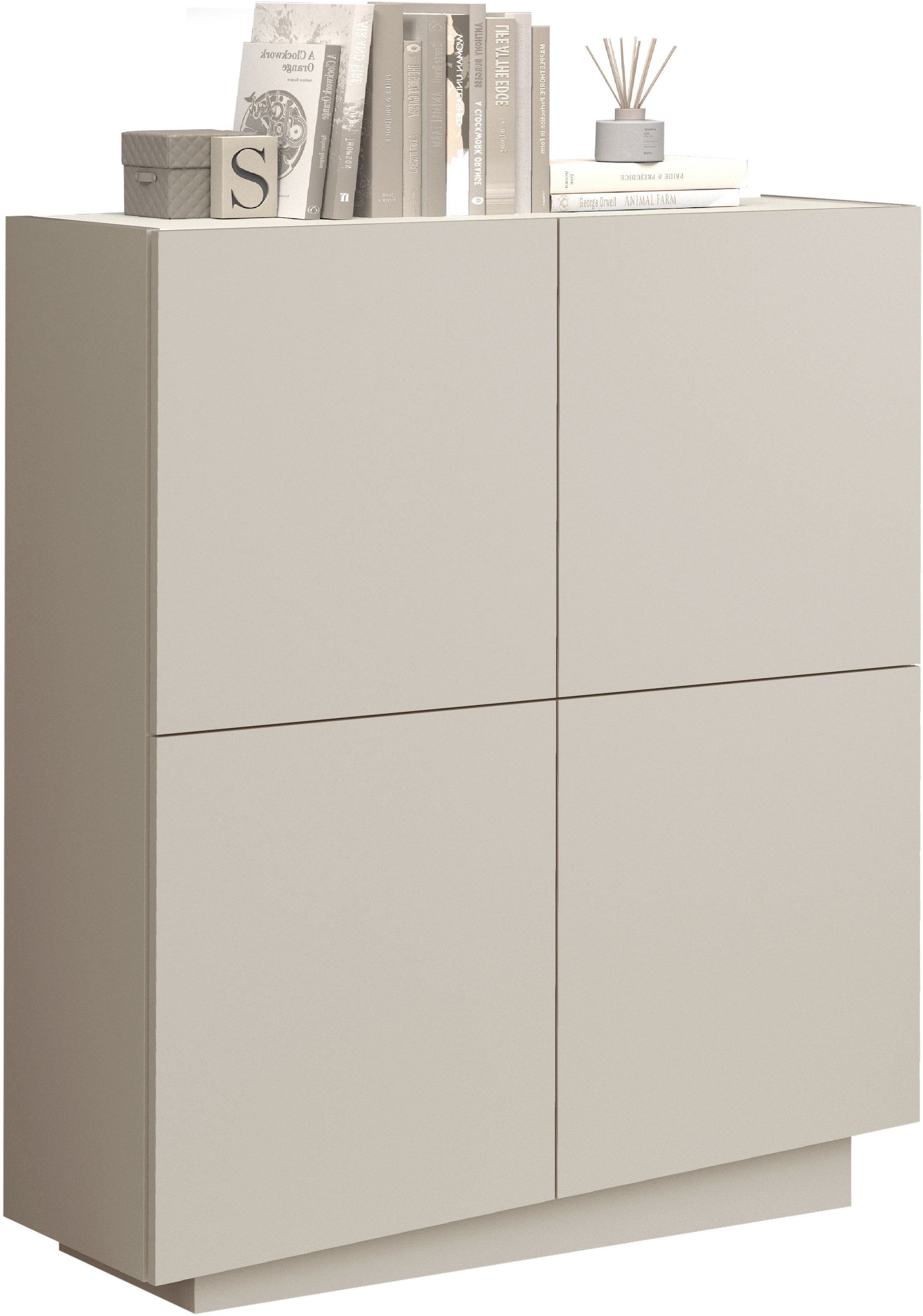 INOSIGN Highboard »VELA, Highboard, Höhe 120 cm,Design mit schrägen Türen«, (1 St.), Made in Italy, Masse-B/T/H: 100x35x120,hohes Sideboard,Anrichte,Kommode