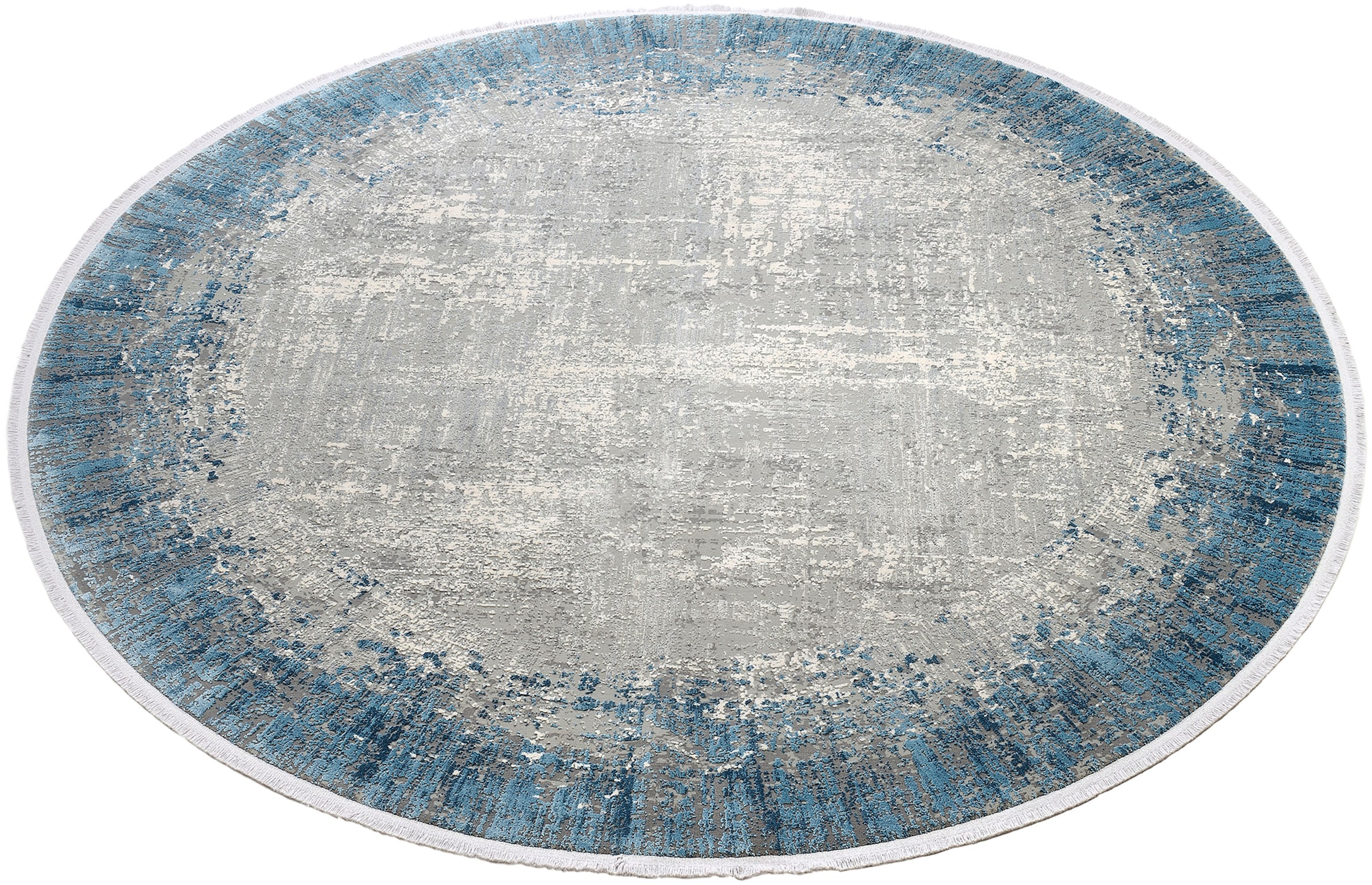 WK WOHNEN Teppich »BORDER«, rund, Oberfläche Jelmoli-Versand mit Viskoseanteil, Effekt D hochwertiger online | shoppen samtweiche 3