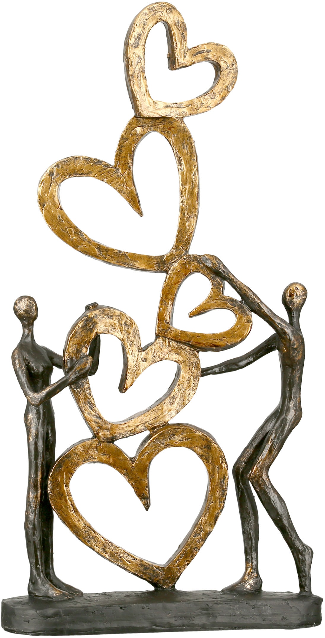 Casablanca by Gilde Höhe »Skulptur | bestellen Dekofigur 41, online Wohnzimmer Dekoobjekt, Jelmoli-Versand gold/schwarz«, auf Herz Herz
