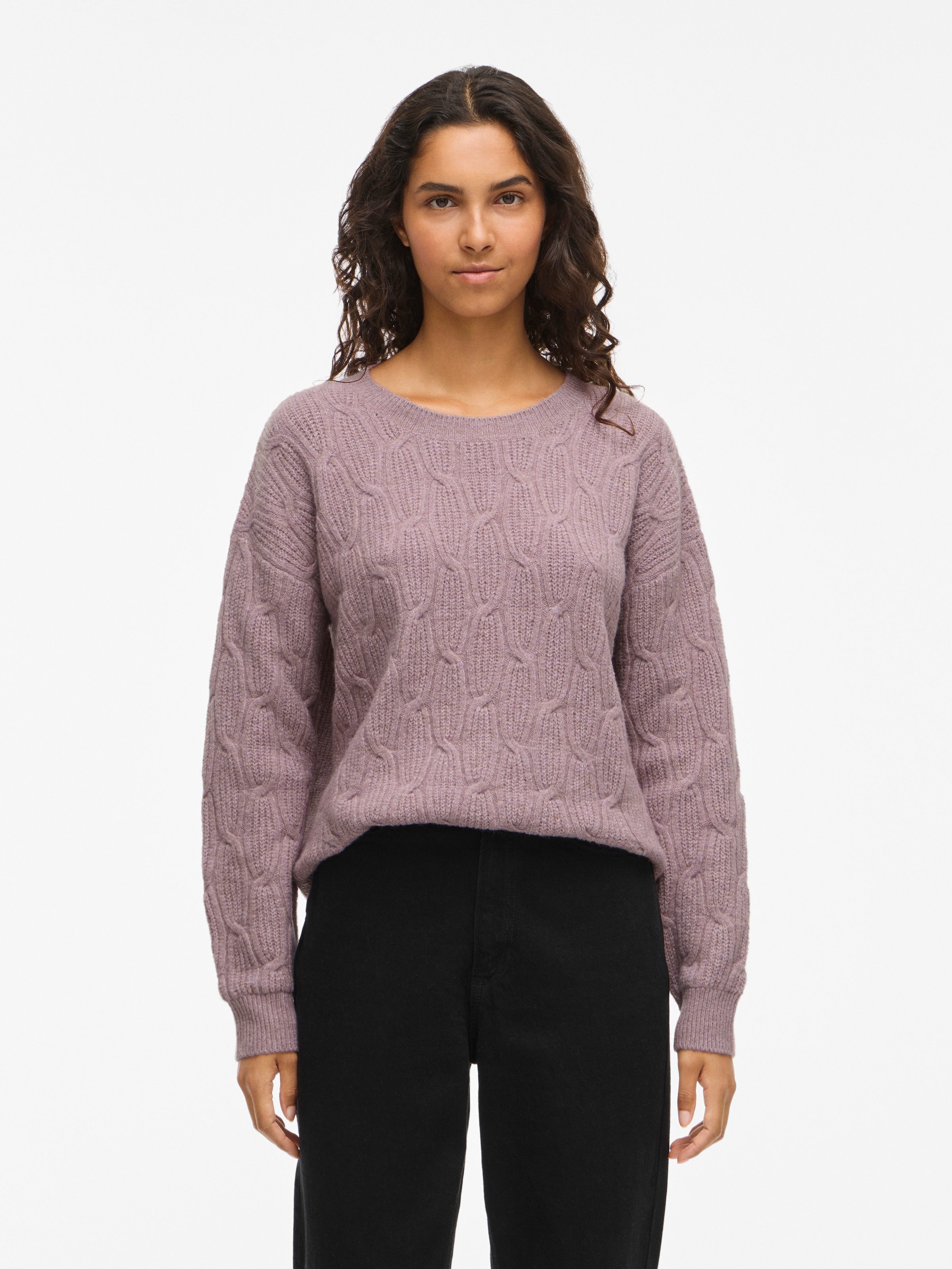 Vila Strickpullover "VILASSIA O-NECK L/S CABEL KNIT TOP -NOOS"