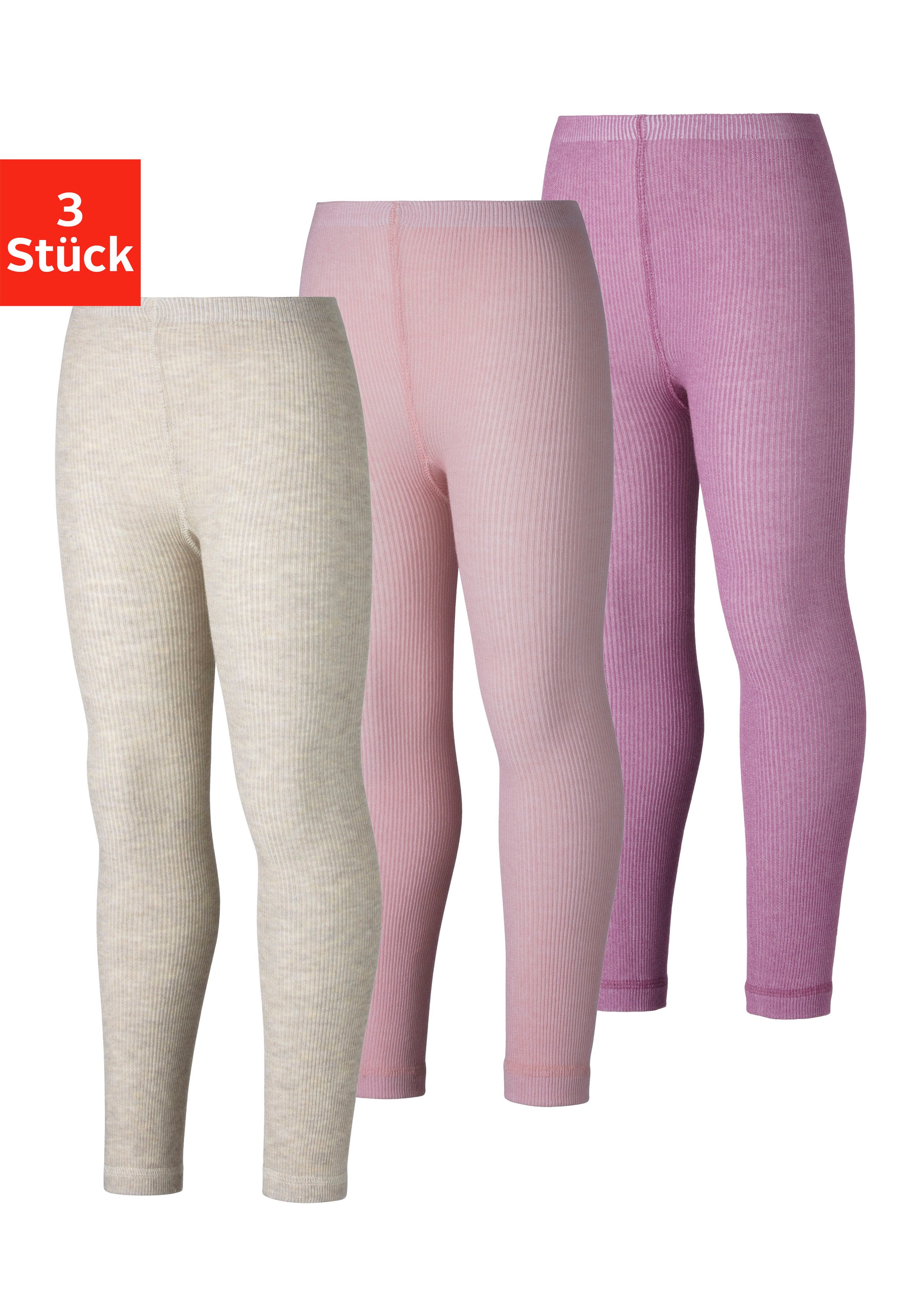 H.I.S Strickstrumpfleggings, (Packung, 3 St.), in feiner Rippqualität