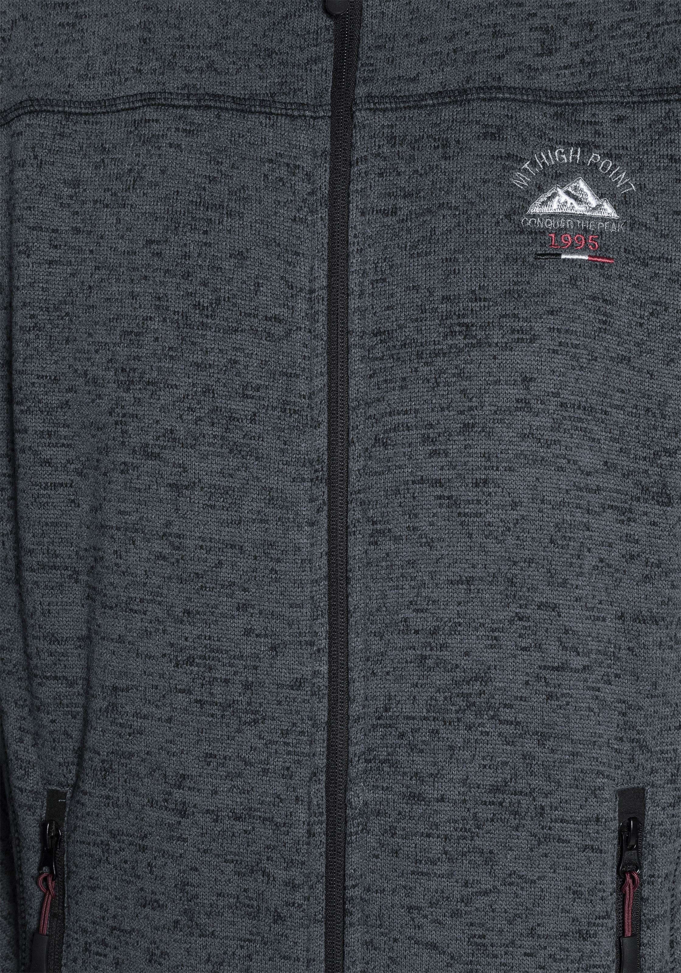 Man's World Strickfleecejacke, für die Übergangszeit, mit Reissverschlusstaschen, mit Stehkragen