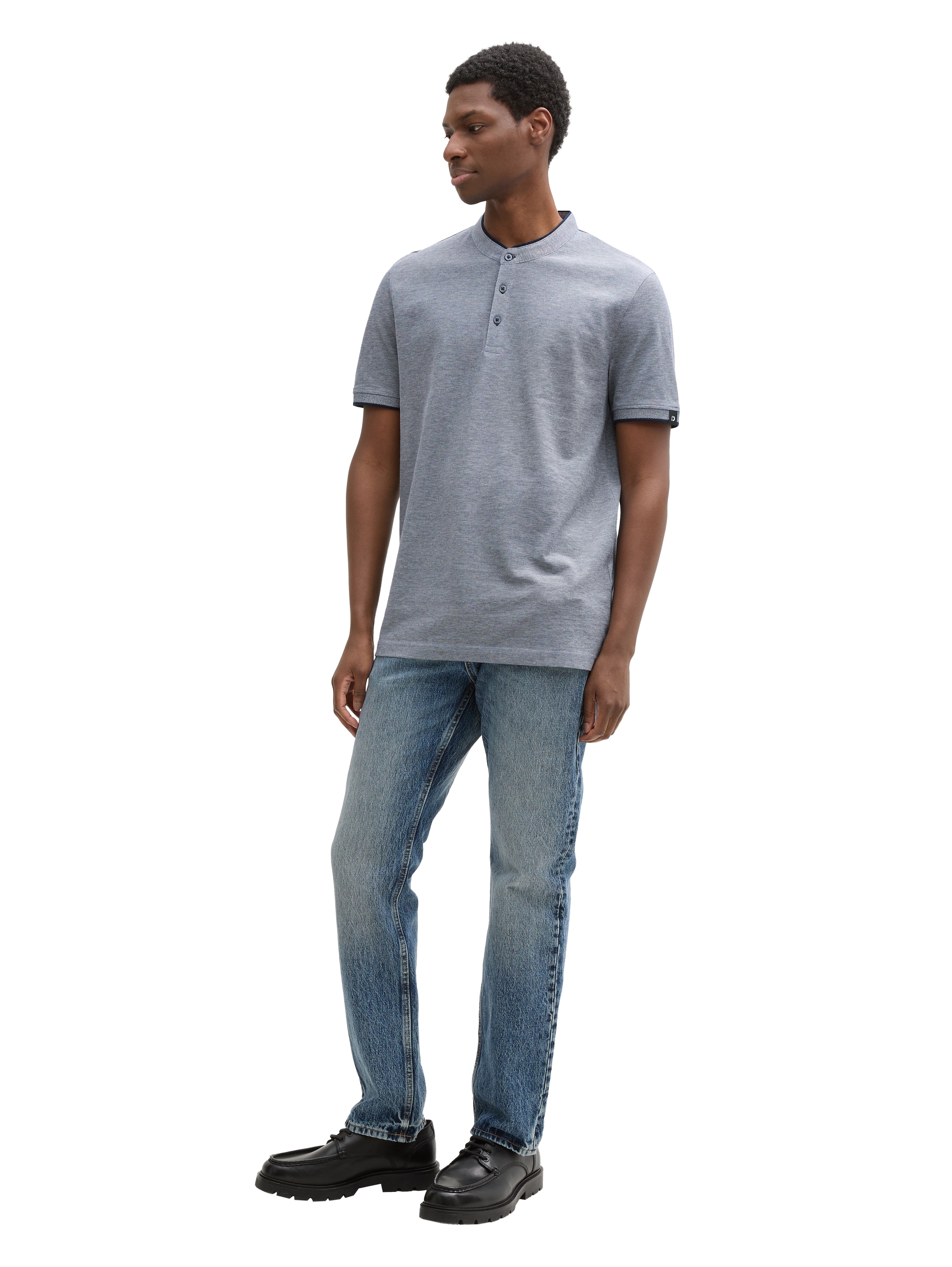 TOM TAILOR Denim Poloshirt, mit Logo Stickerei