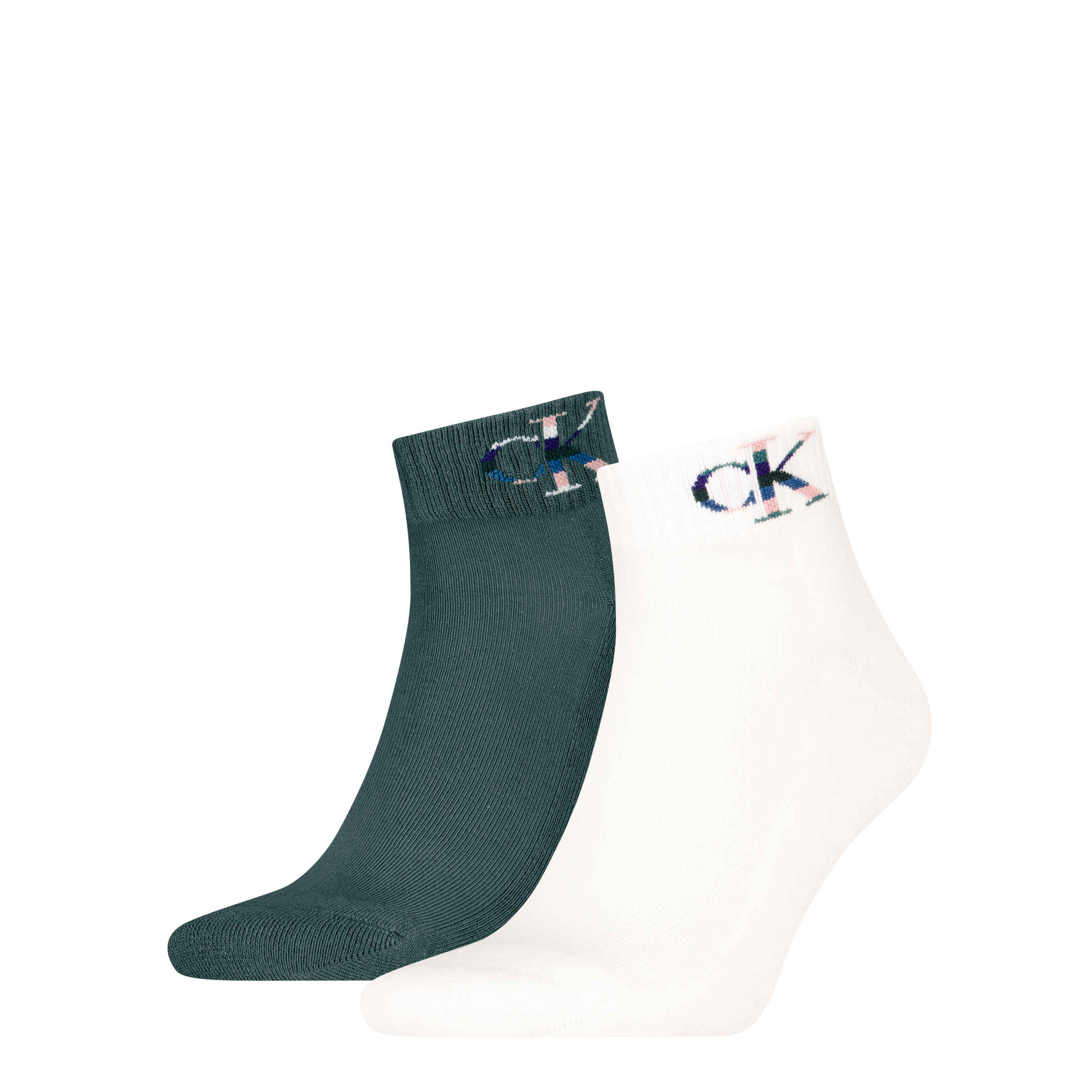 Calvin Klein Jeans Kurzsocken »CKJ MEN QUARTER MONOGRAM« 2 Paar, 2 Stk. tlg. mit dezenter Logostickerei, komfortable Frotteesohle