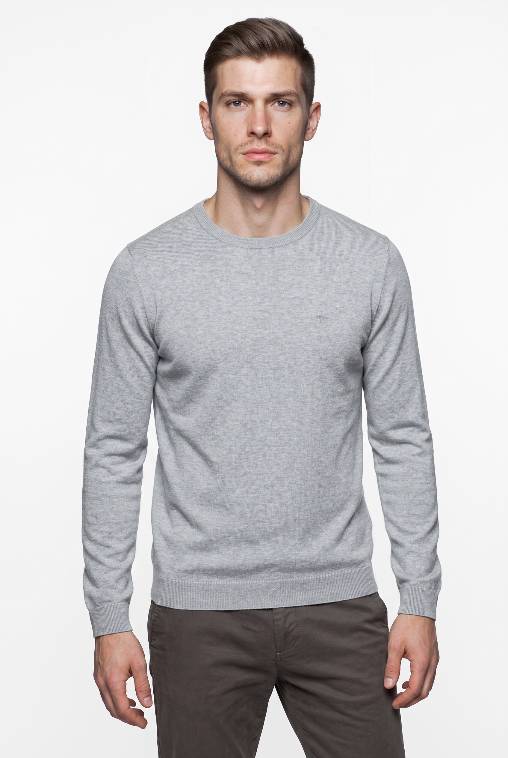 FYNCH-HATTON Strickpullover mit Logo Stickerei