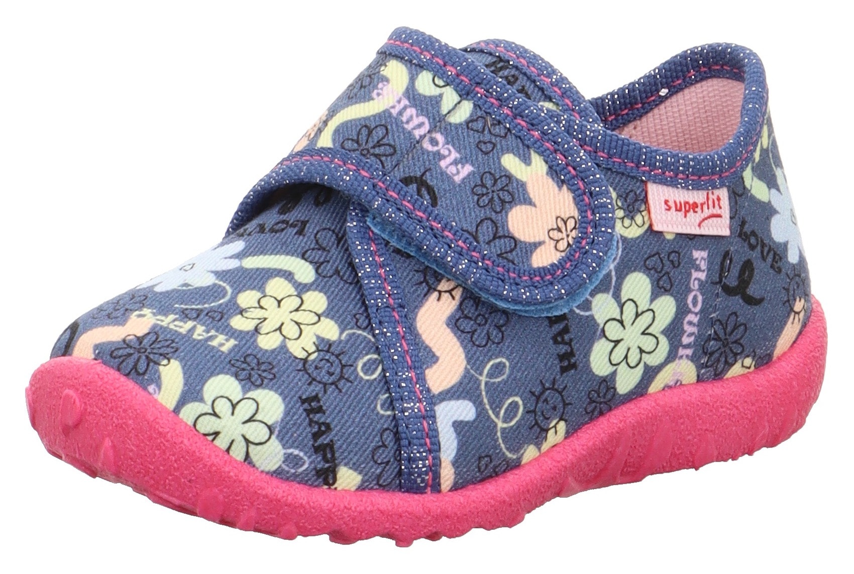 Superfit Hausschuh »SPOTTY WMS: Mittel«, Klettschuh, Kindergarten Schuhe mit Klettriegel