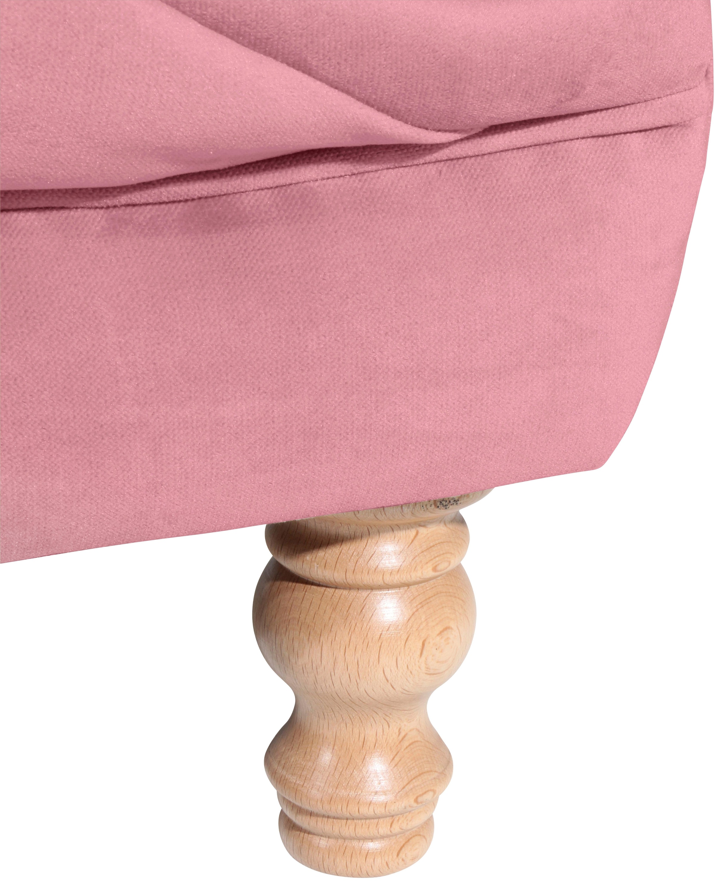 Max Winzer® Chesterfield-Sofa »Isabelle«, mit Knopfheftung & gedrechselten Füssen in Buche natur, Breite 200 cm